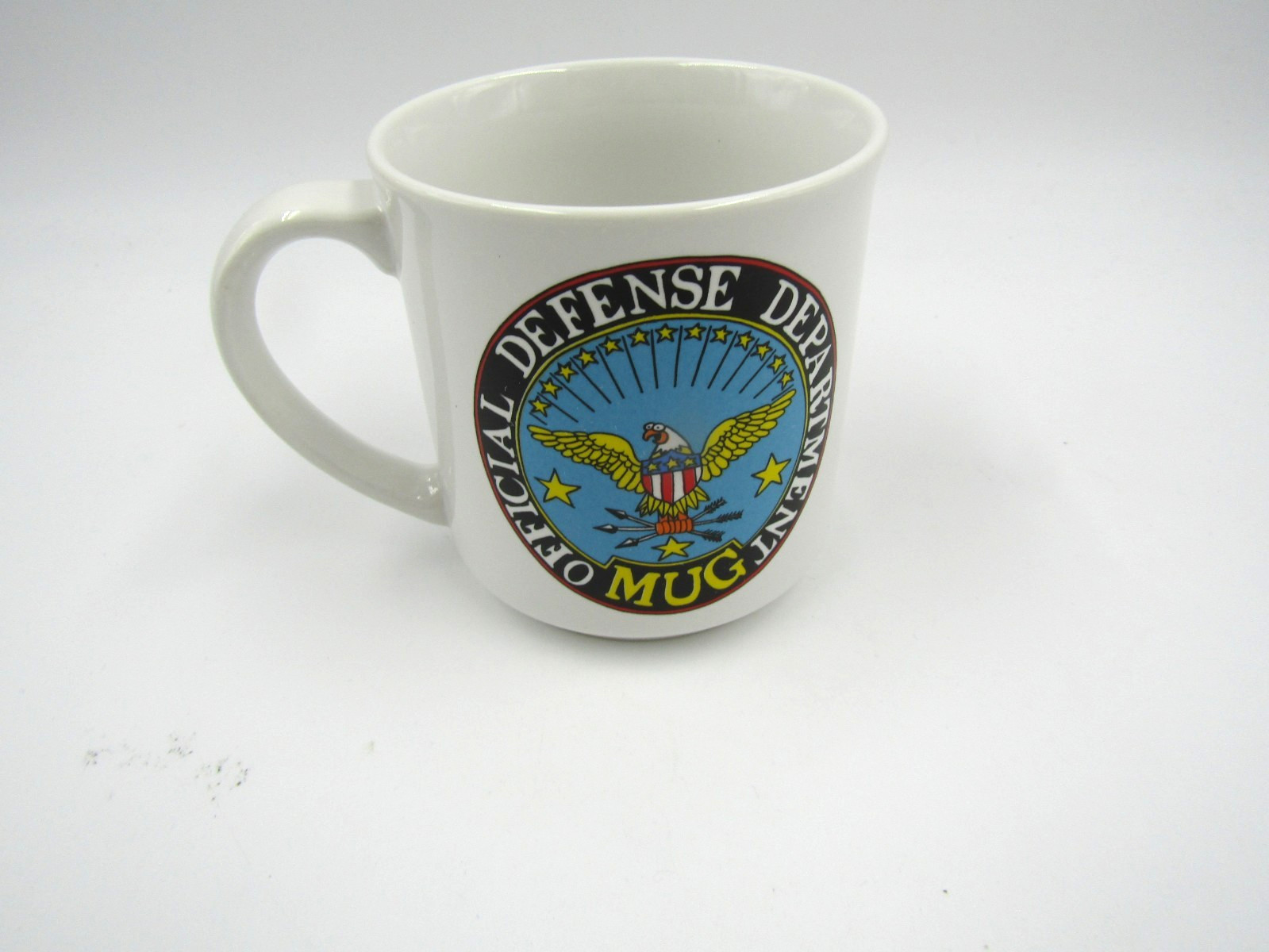 Vintage Official Defense Department Mug Eagle 10oz Parody USA Budget