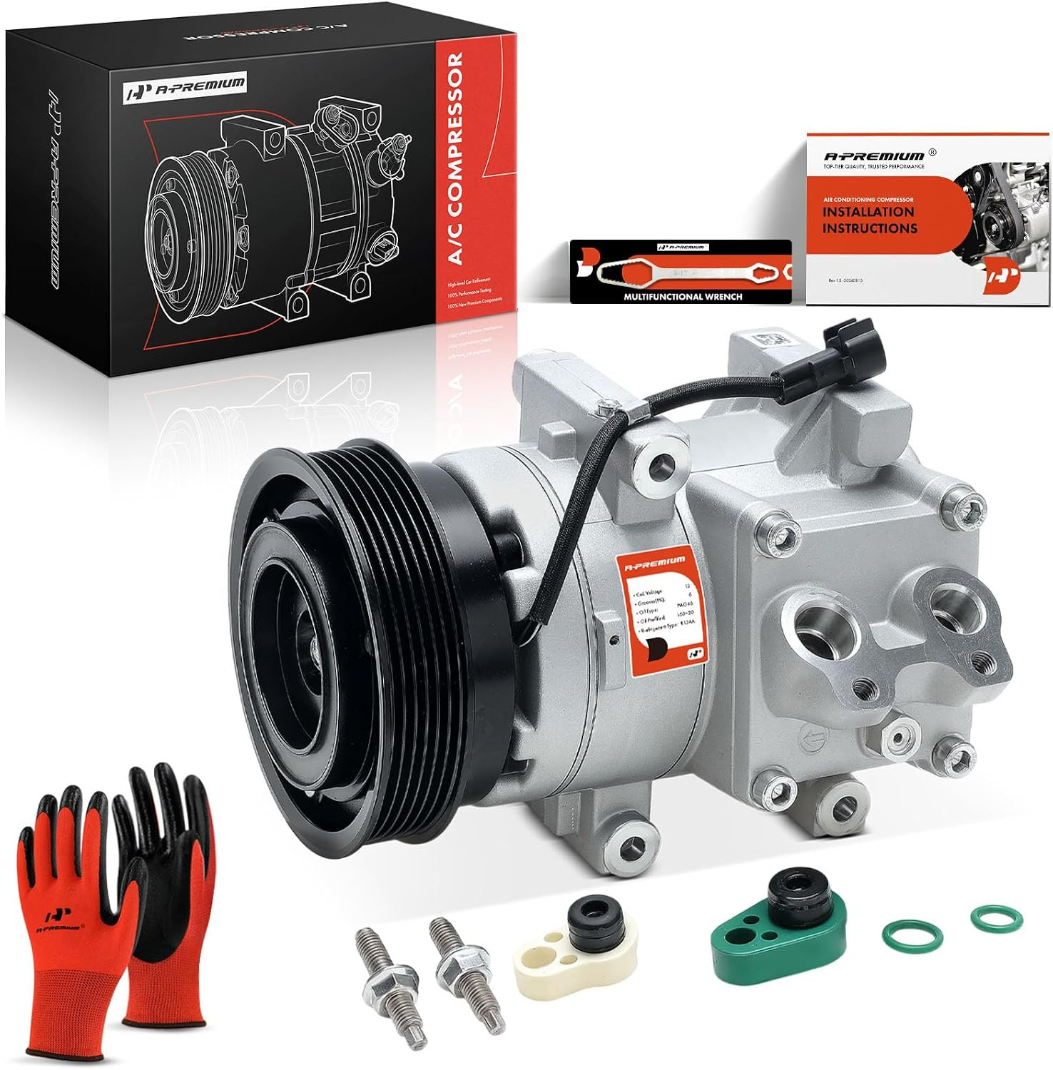 2011-2013 Ford Fiesta AC Compressor with Clutch 6-Groove Pulley