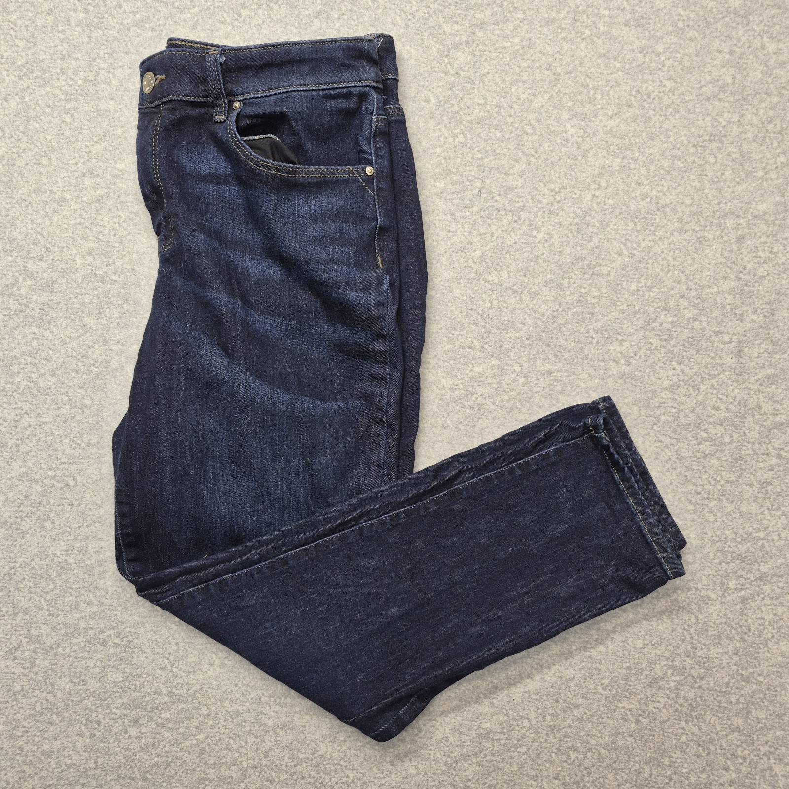 Chicos So Slimming Girlfriend Jeans Womens 2 US 12 Dark Wash Stretch Slim Ankle
