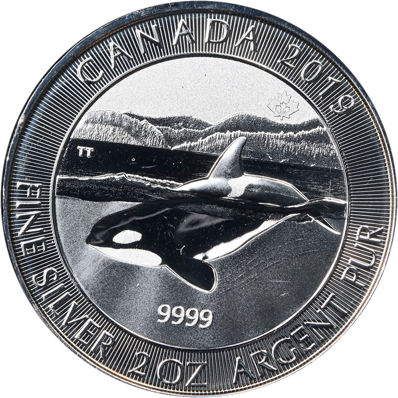 2019 Canada 2 Ounce Silver $10 Orca Whale .9999 Fine - STOCK