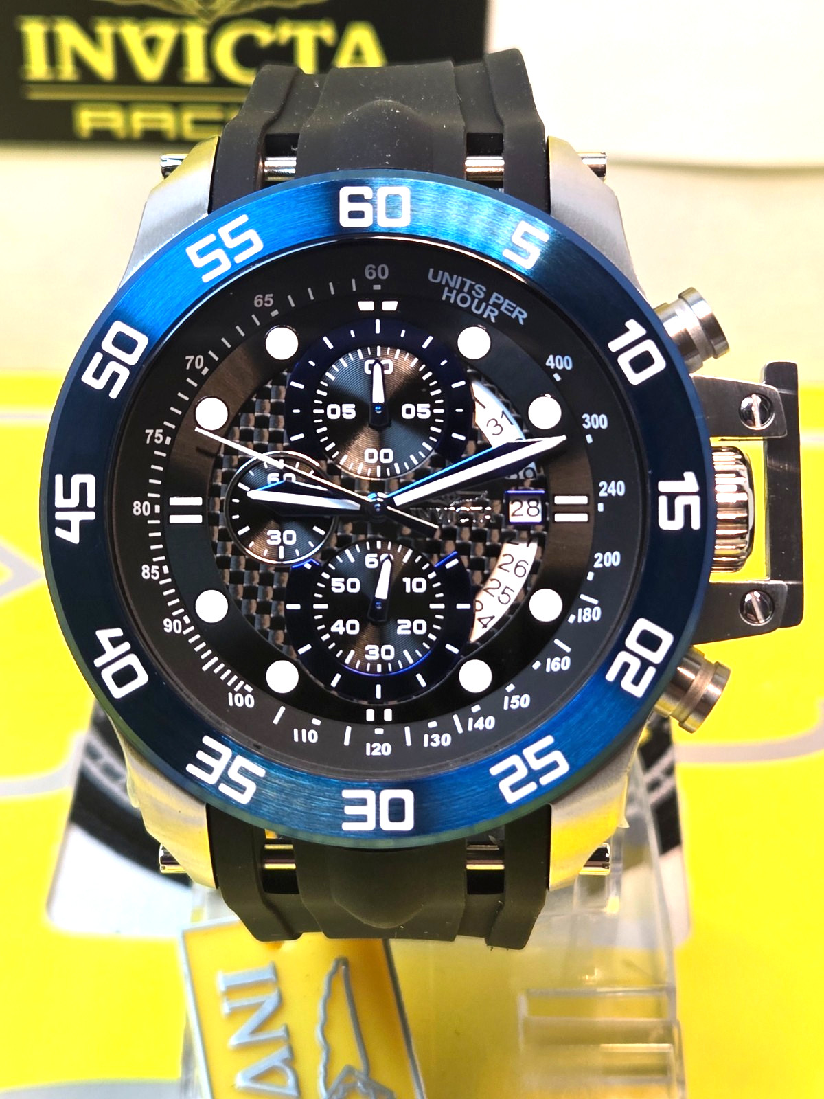 Invicta I-Force Men\'s Watch 51mm Black with Blue Bezel & Black Dial DATE NEW