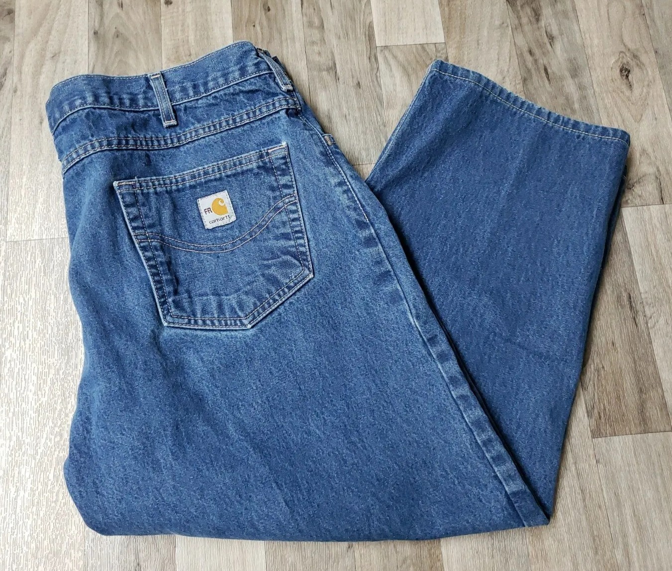 CAHARTT FR MENS DENIM BLUE JEANS FRB 100 DNM TAG SZ 40X30(measures approx. 24\