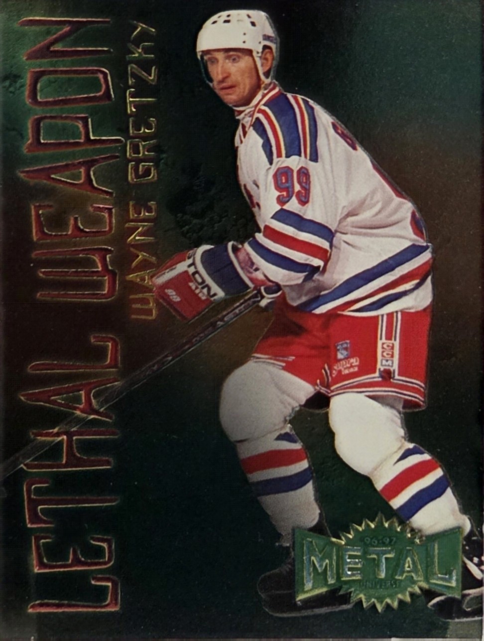1996-1997 Fleer Metal Universe- Lethal Weapon Wayne Gretzky 6/20 1996-1997 Fleer Metal Universe- Lethal Weapon Wayne Gretzky 6/20