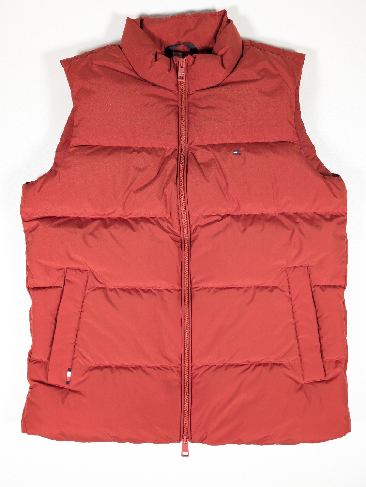 Tommy Hilfiger Gillet Mens Red M Padded Water Repellent Quilted Zip