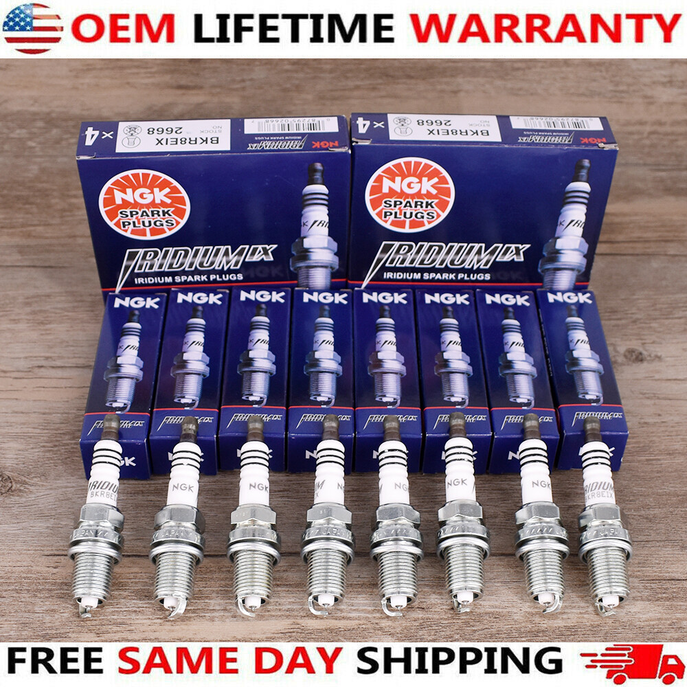 Set of 8 NGK BKR8EIX Iridium Spark Plugs Racing Colder Genuine 2668 USA