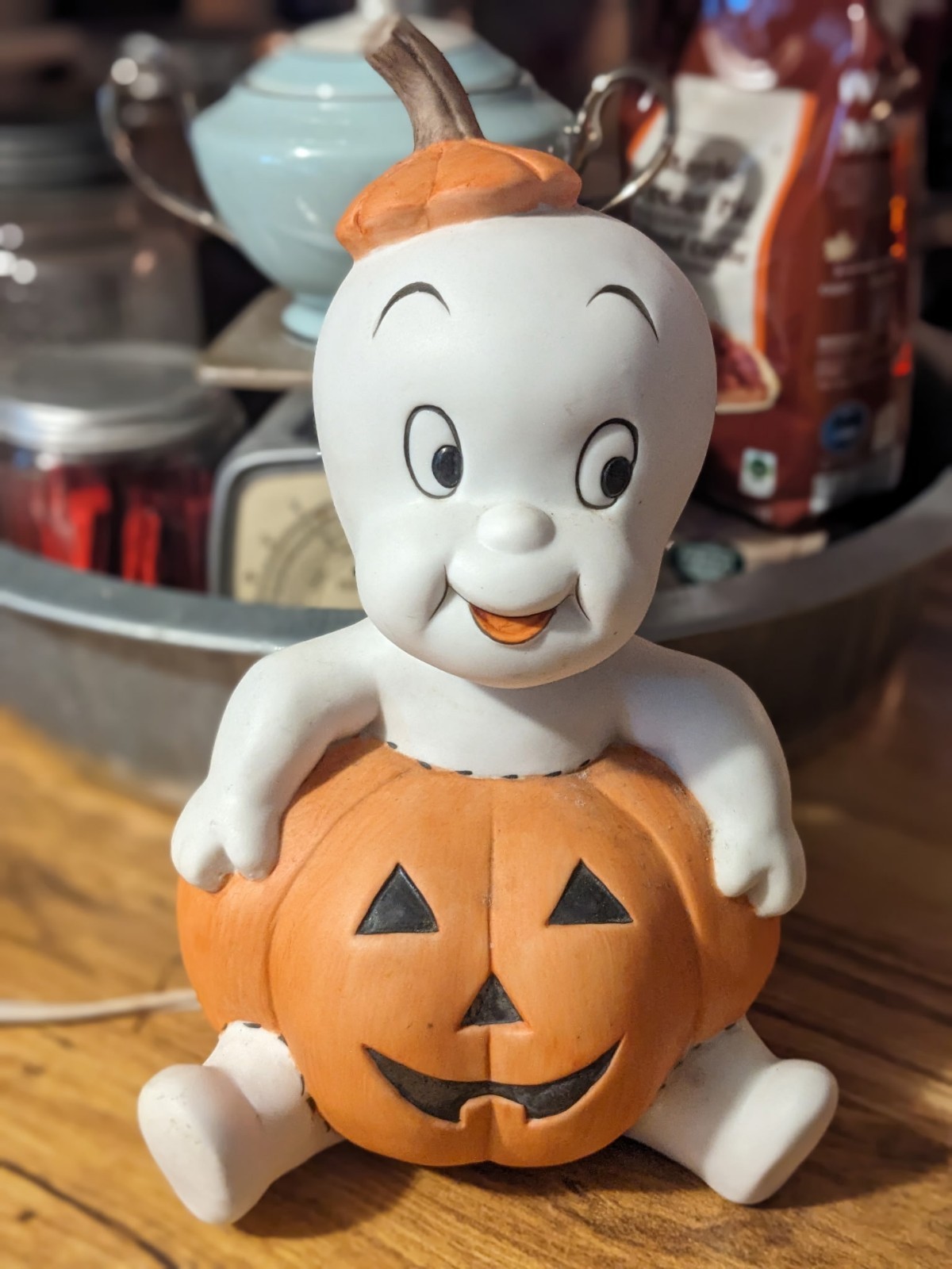 Vintage 1986 Casper the Friendly Ghost Jack O Lantern Lighted Halloween Vintage 1986 Casper the Friendly Ghost Jack O Lantern Lighted Halloween