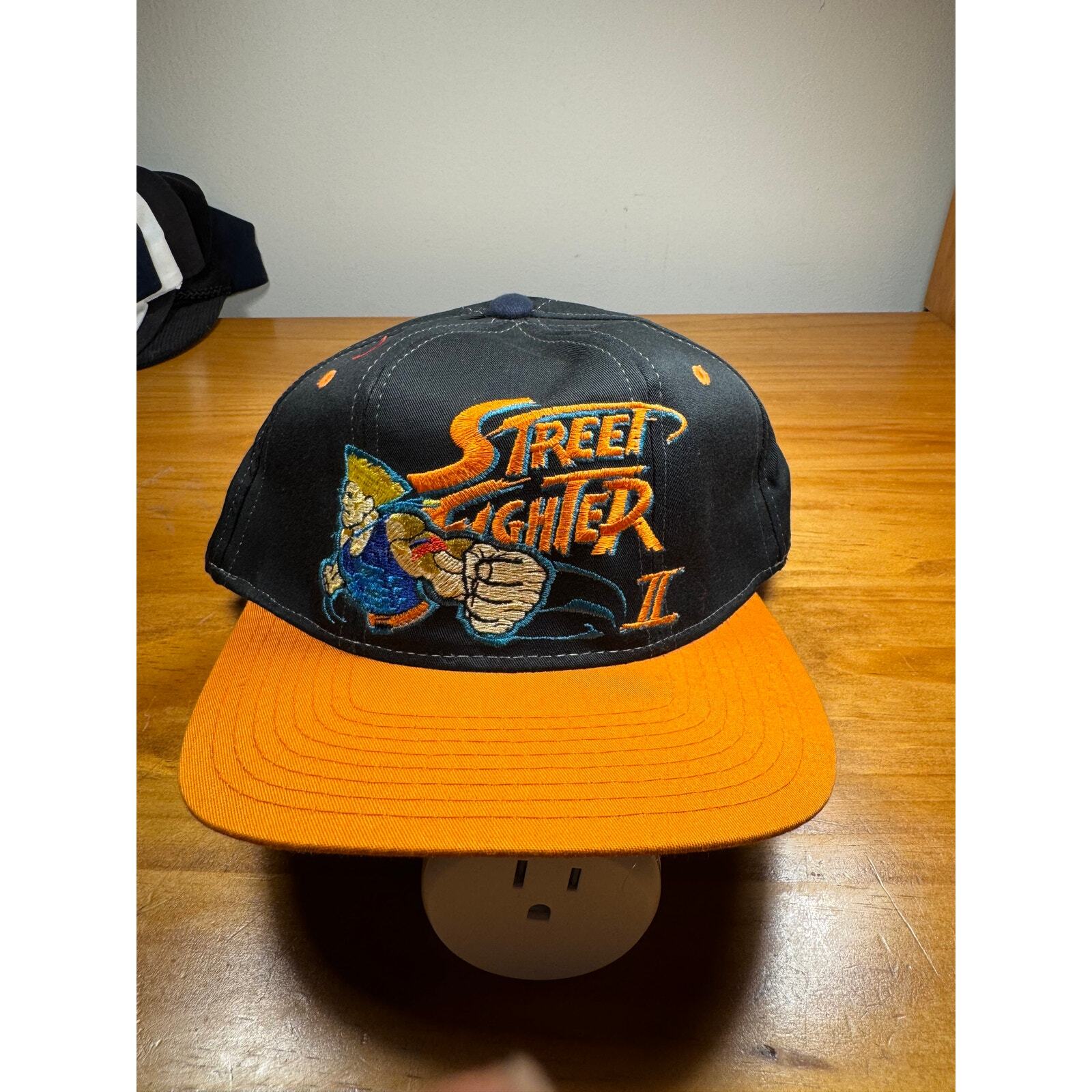NEW RARE Deadstock VTG 1991 Street Fighter 2 Snapback Hat - Black/Orange