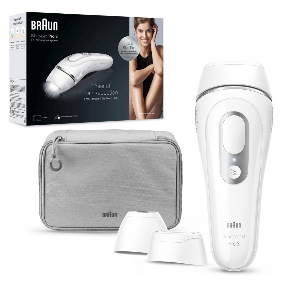 NEW BRAUN Silk Expert Pro 3 IPL Hair Removal System PL3221 & FAST NEW BRAUN Silk Expert Pro 3 IPL Hair Removal System PL3221 & FAST