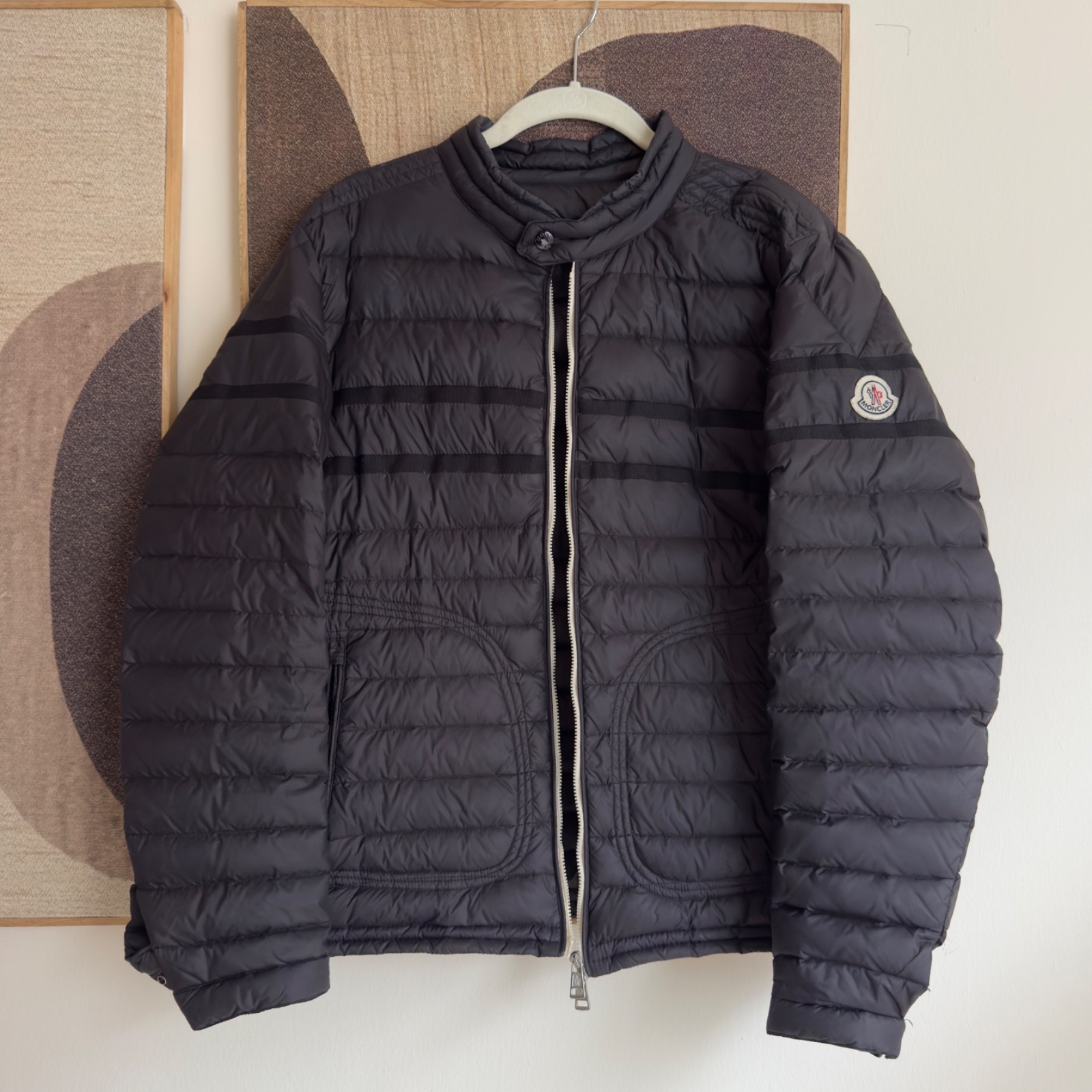 Moncler Carrigvore Giubbotto Down Jacket Mens Size 3 Black Quilted Puffer Coat
