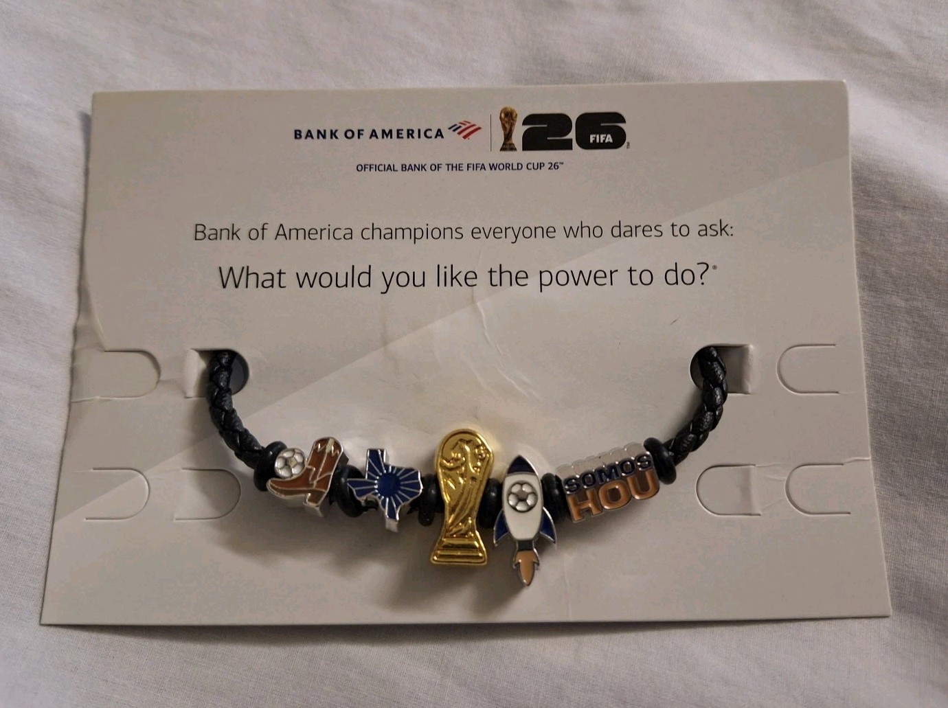 FIFA World Cup 2026 Bank of America Charm Bracelet - HOUSTON TEXAS (BLACK)-Large