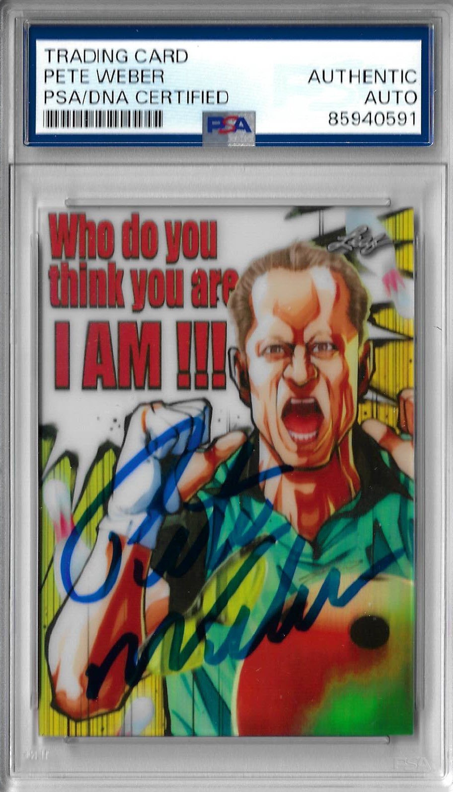 Pete Weber Autographed 2023 Leaf Anime Nation Card PSA SLABBED AND AUTHENICATED