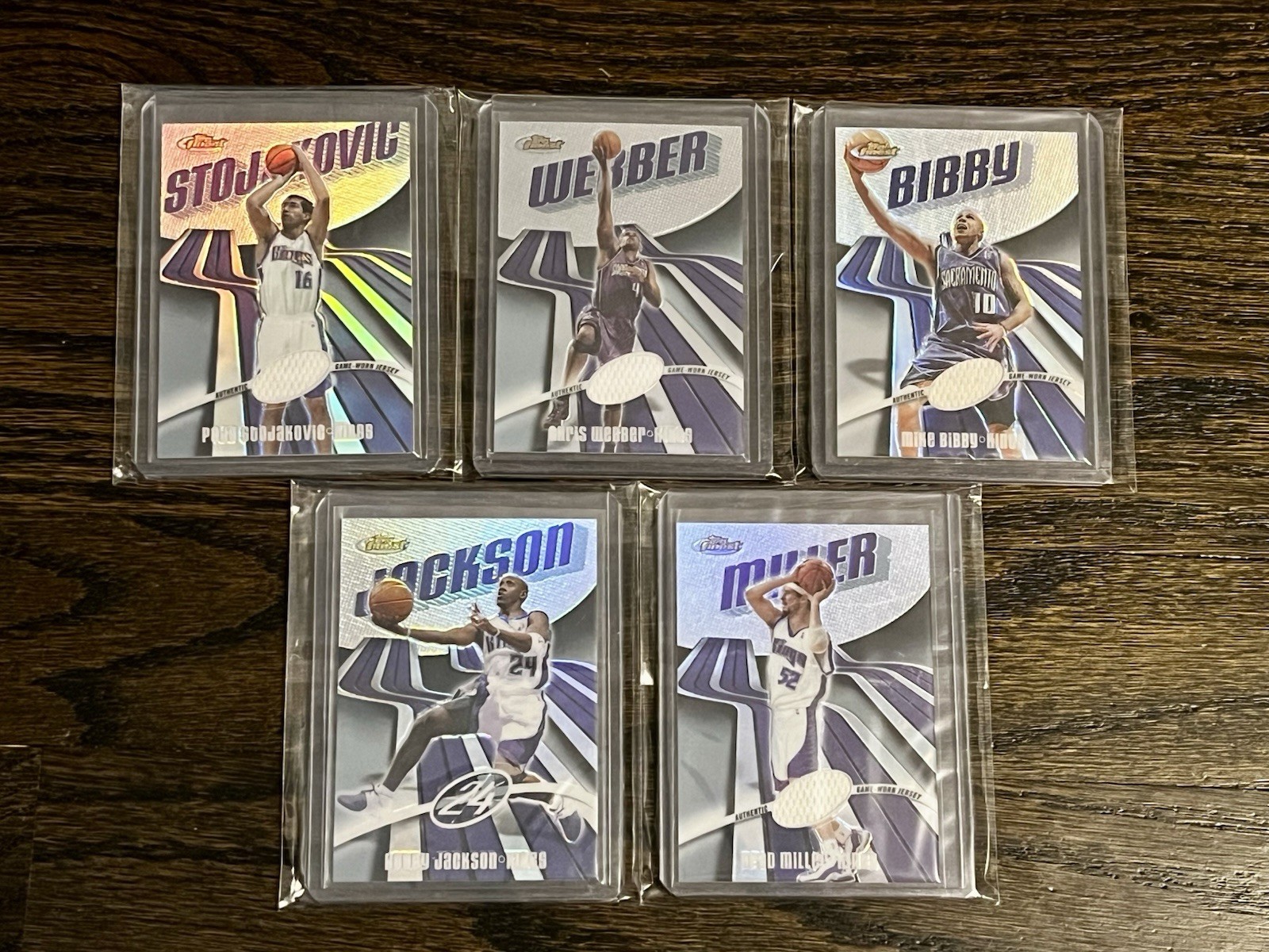 2003-04 Topps Finest Sacramento Kings Team Set 5 Cards NM Serial Numbered Relics 2003-04 Topps Finest Sacramento Kings Team Set 5 Cards NM Serial Numbered Relics