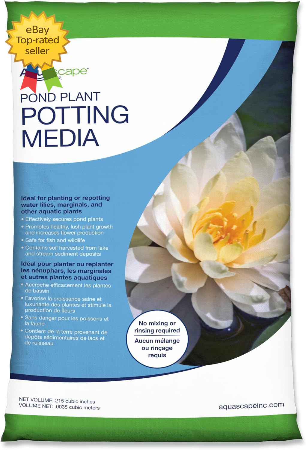 Nutrient Rich Aquatic Pond Plant Potting Soil Media for Water Gardens 215 Cu In