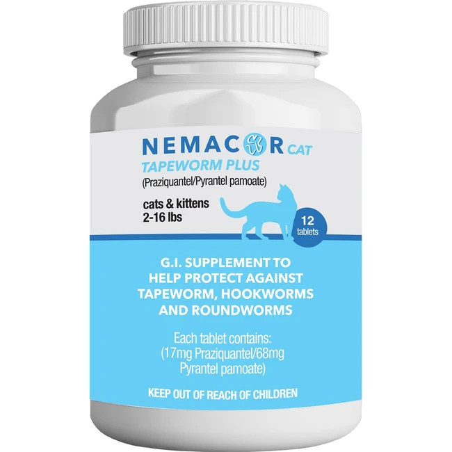 Rna Nemacor Cat Tapeworm Plus Supplement 12 Tablets 12Ct 1 Pack Rna Nemacor Cat Tapeworm Plus Supplement 12 Tablets 12Ct 1 Pack