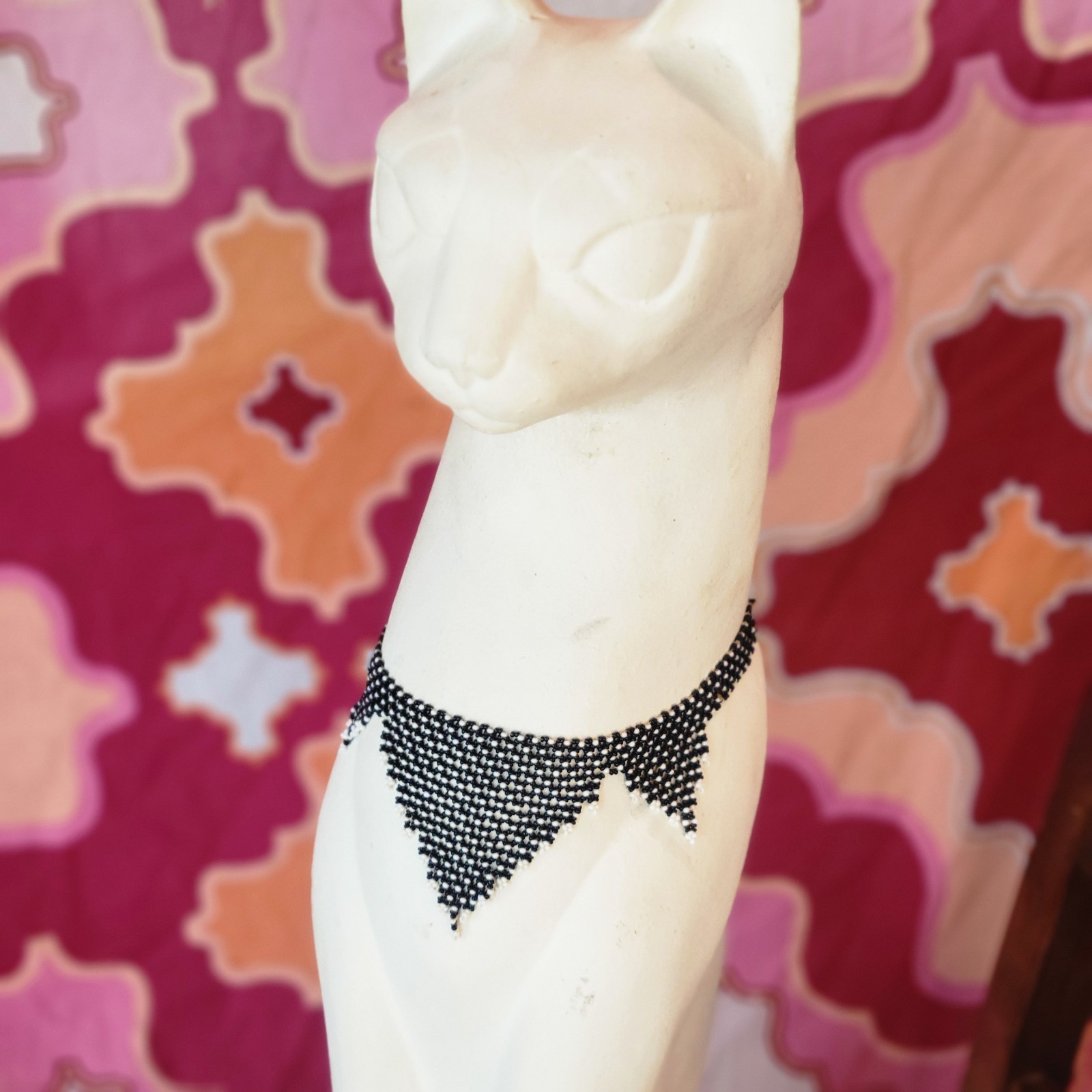 Black Antique 20s Art Deco Flapper Glass Bead Collar Necklace Gatsby Whimsigoth Black Antique 20s Art Deco Flapper Glass Bead Collar Necklace Gatsby Whimsigoth