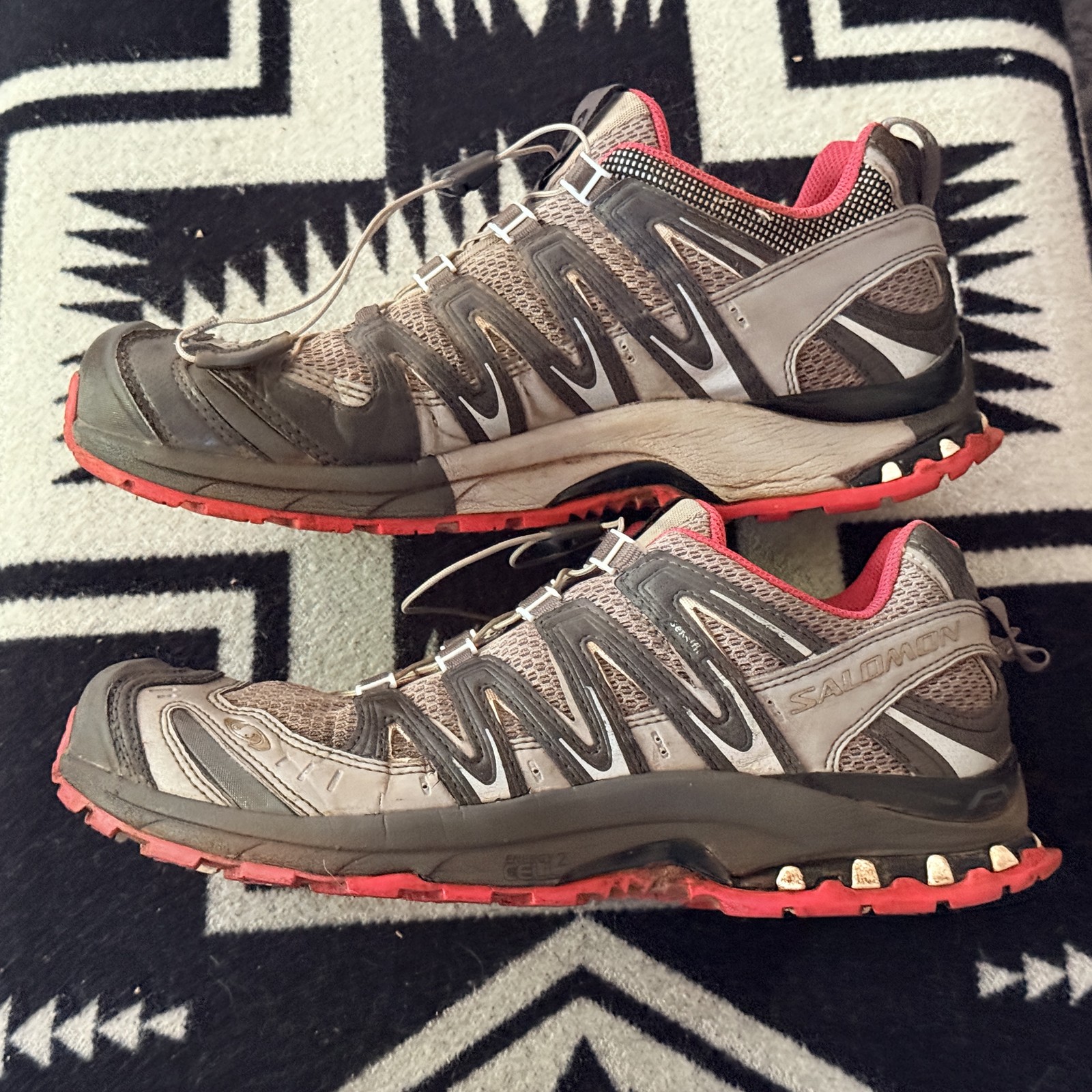 Salomon XA 3D Ultra 2 Adventure Trail Running Shoes Men\'s 10 Brown Red Mesh