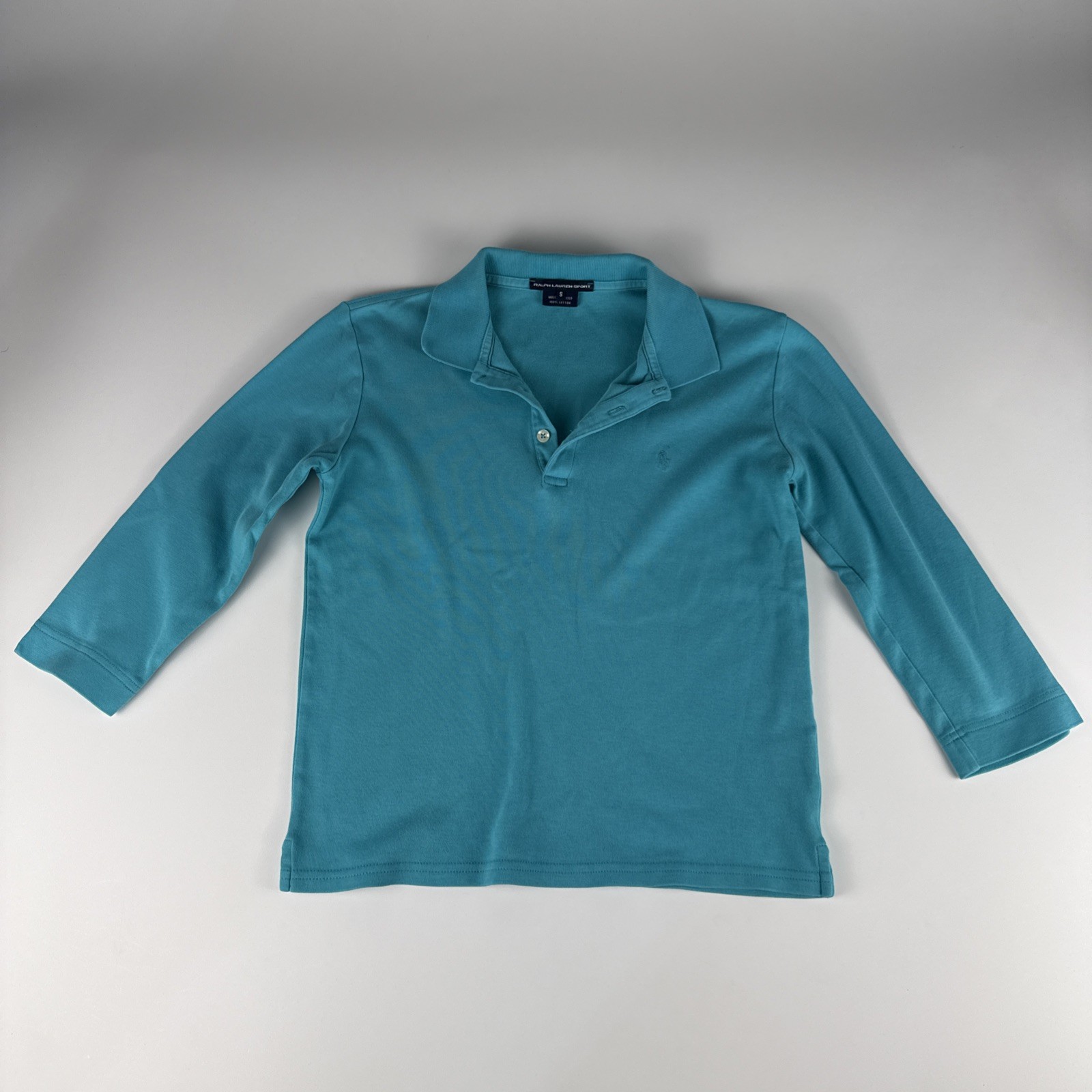 Ralph Lauren Sport Women\'s Small Polo Shirt Teal 3/4 Sleeve Regular Fit