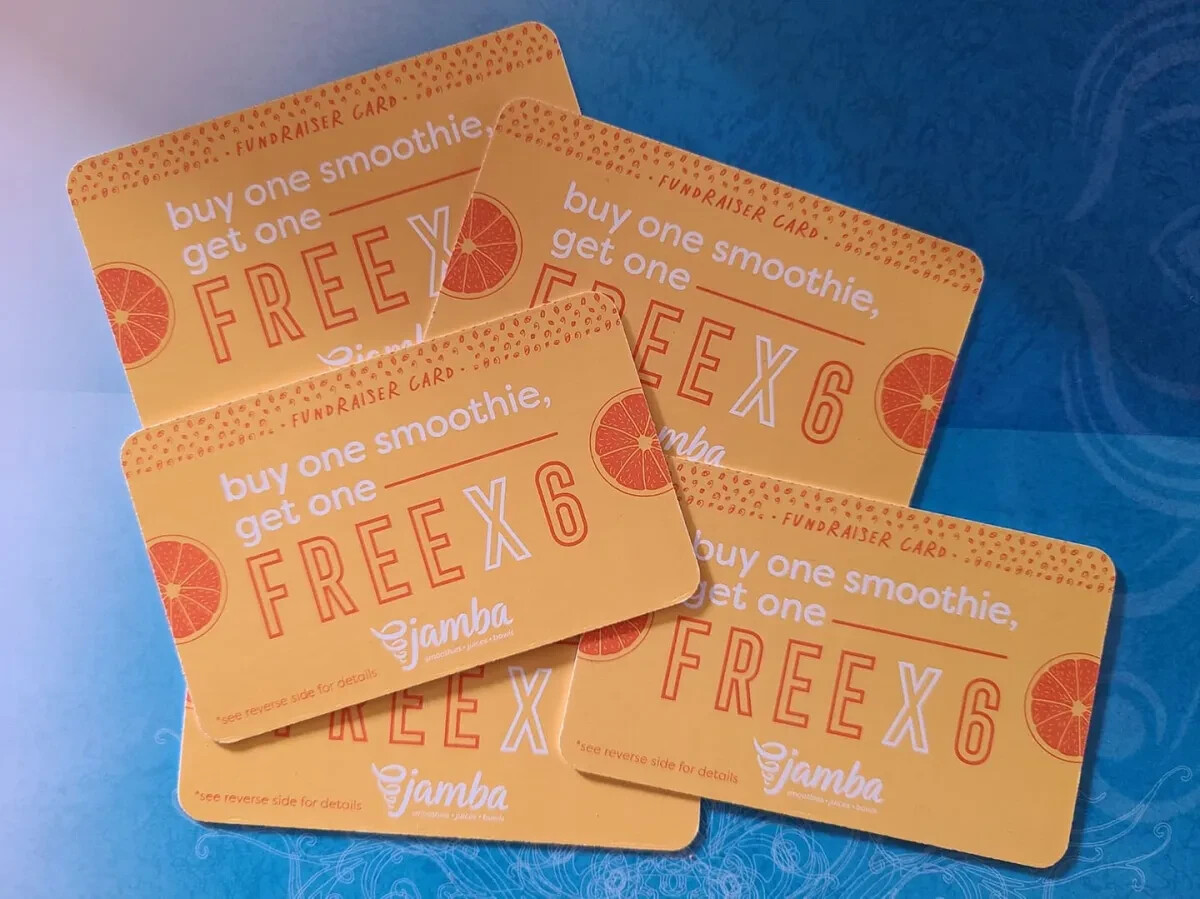 Jamba Juice BOGO Buy 1 Get 1 Smoothies Card - 6 B1G1 Uses - Digital & Mailed