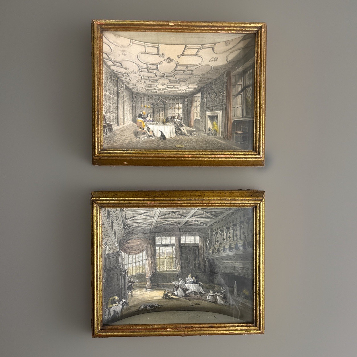 Antique Lithograph Joseph Nash Hall Of Levens Speke Hall Andrew Kolb & Sons 3D