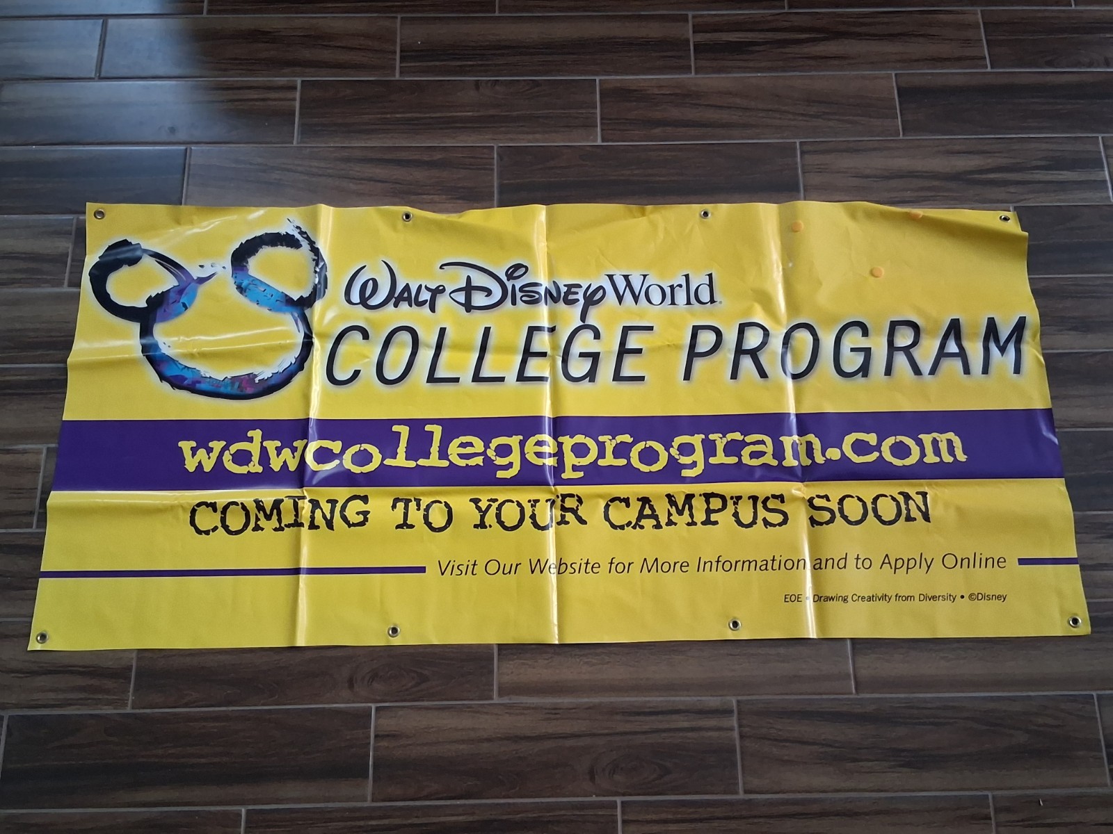 Walt Disney World College Program College Campus Promotional Banner Sign Prop