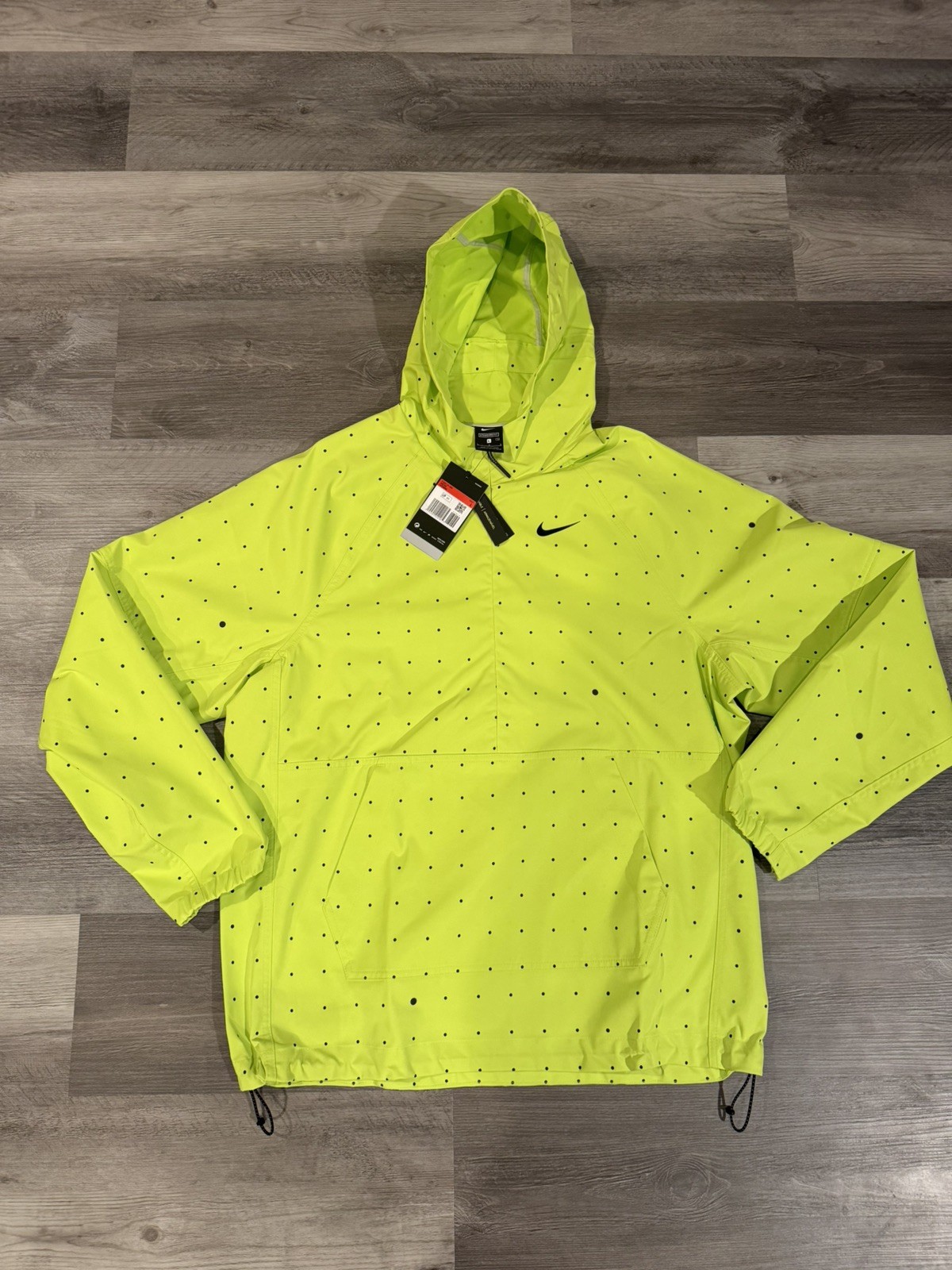 Nike Repel Men\'s Printed Golf Anorak Packable Jacket Large Neon RARE TW 13 Blade