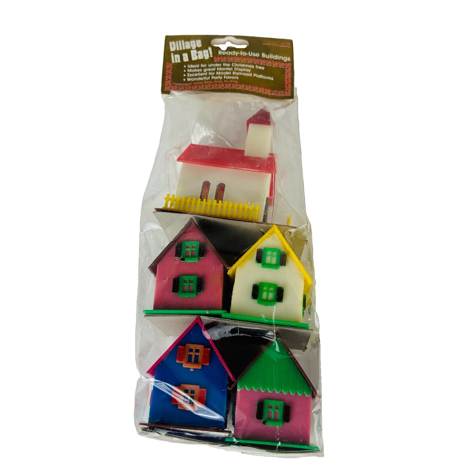 Lot 5 Vintage N Scale Plastic Church Houses Buildings Village In A Bag Lot 5 Vintage N Scale Plastic Church Houses Buildings Village In A Bag