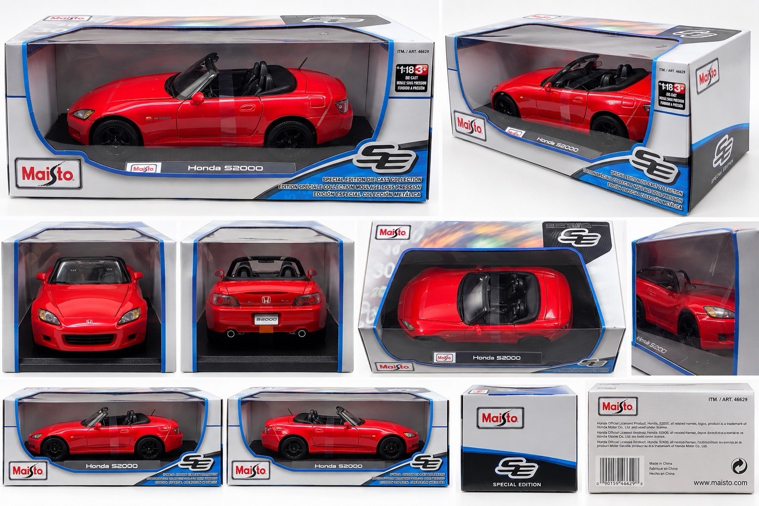 Maisto Honda S2000 1:18 Diecast Car Special Edition NIB Red