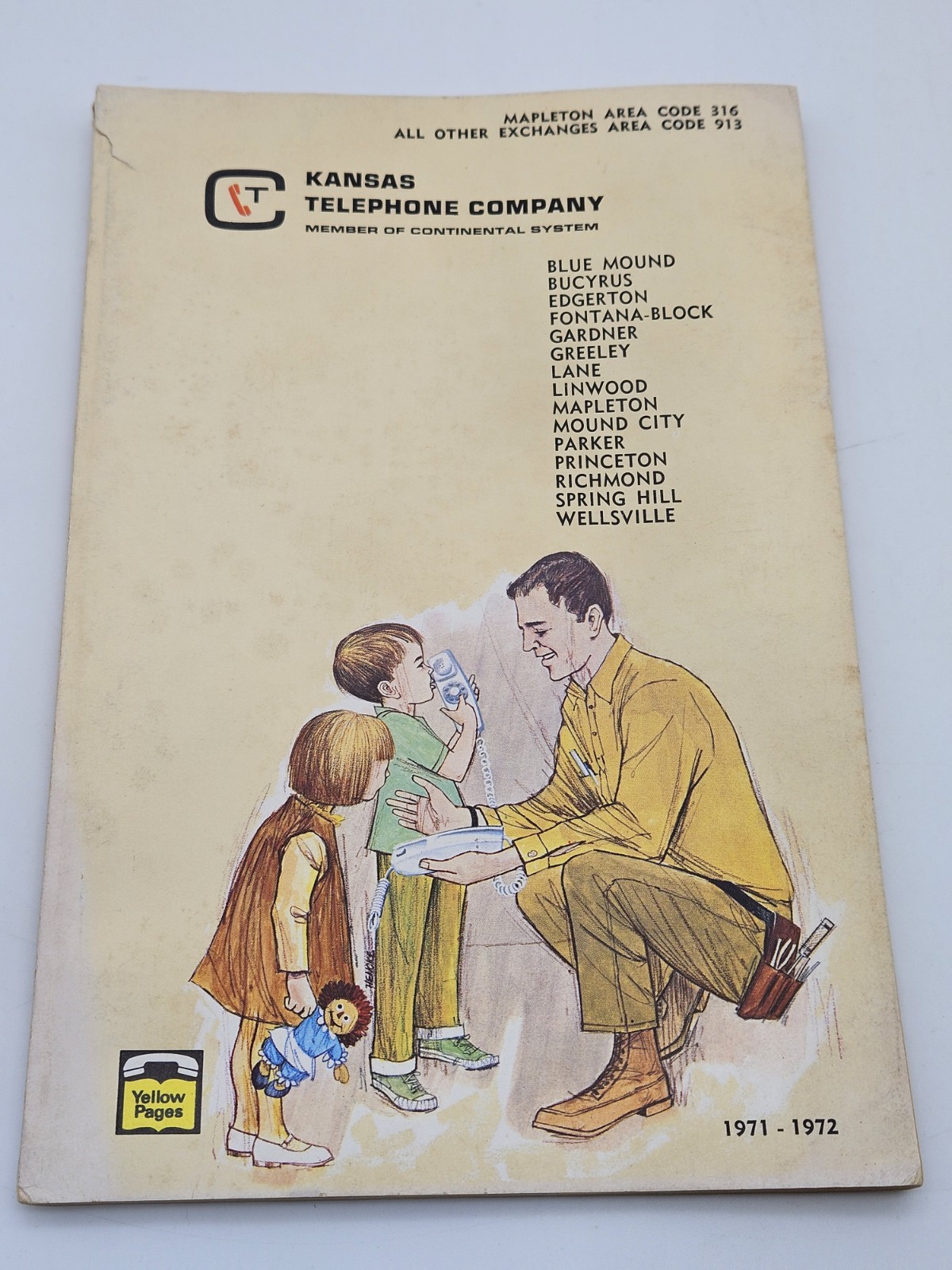 Vintage 1971 72 Telephone Directory NE Kansas White/Yellow Pages A+ No Writing