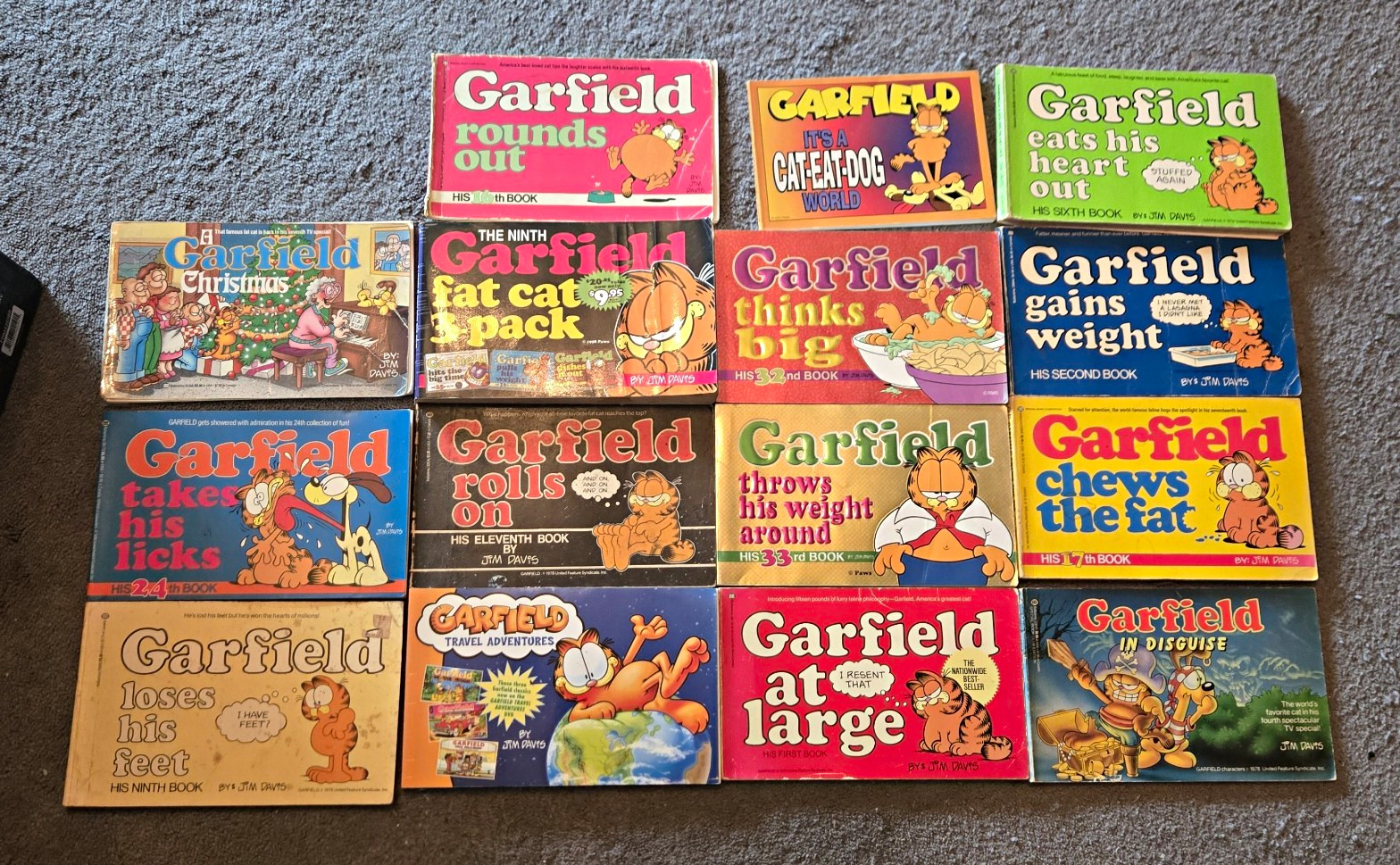 Garfield Comic Strip Collection Paperback Lot of 12 Jim Davis Illustrated Humor