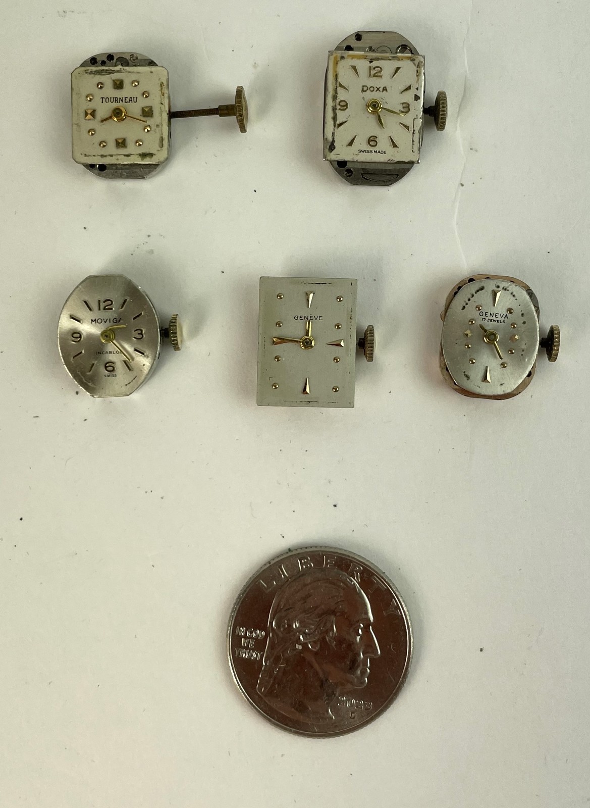 VTG 40's 50's Ladies Watch Wind LOT OF 5 - one seems to run, selling parts