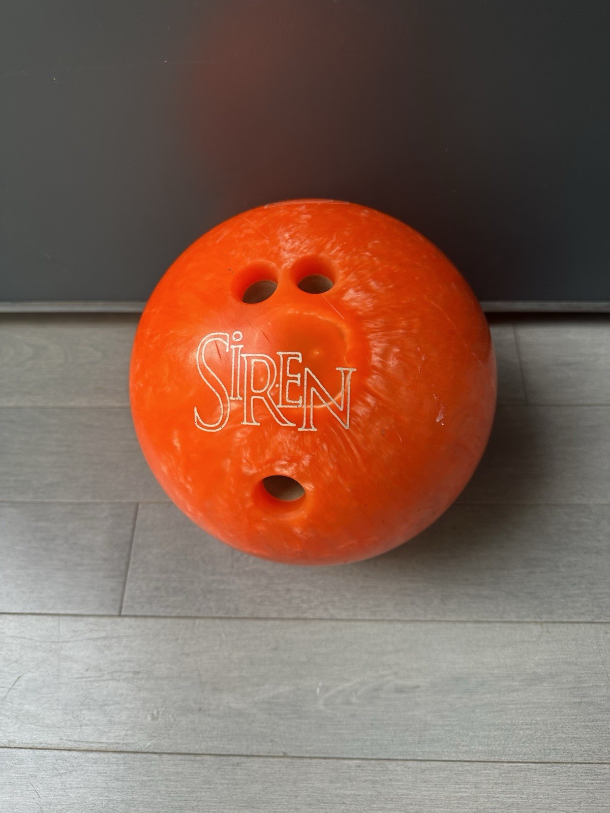 Orange Brunswick Siren Drilled Swirl Marble Large Big Bowling Ball 7lb 26oz Orange Brunswick Siren Drilled Swirl Marble Large Big Bowling Ball 7lb 26oz