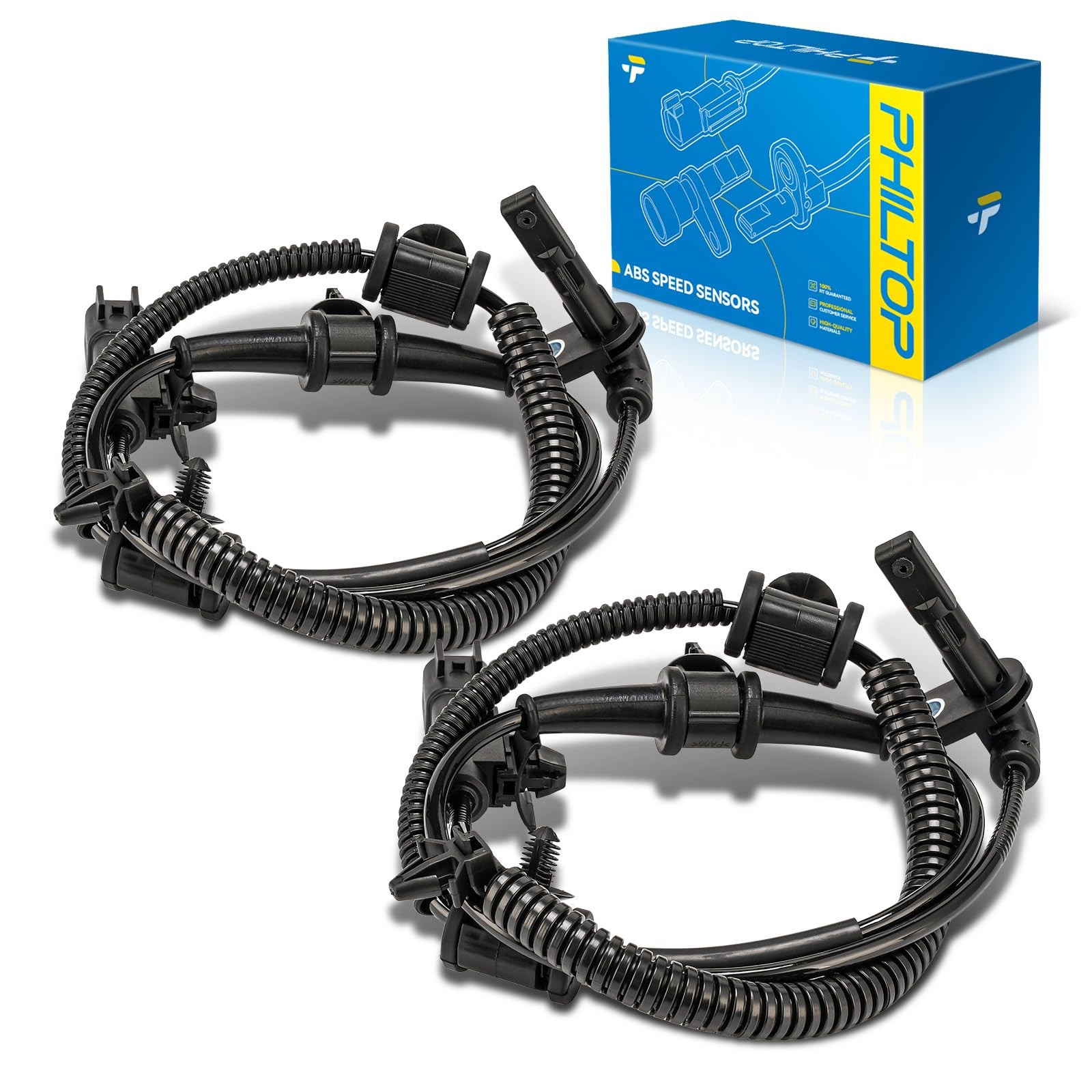 PHILTOP 2PCS ABS Wheel Speed Sensor Front Side Fit for Malibu, Impala