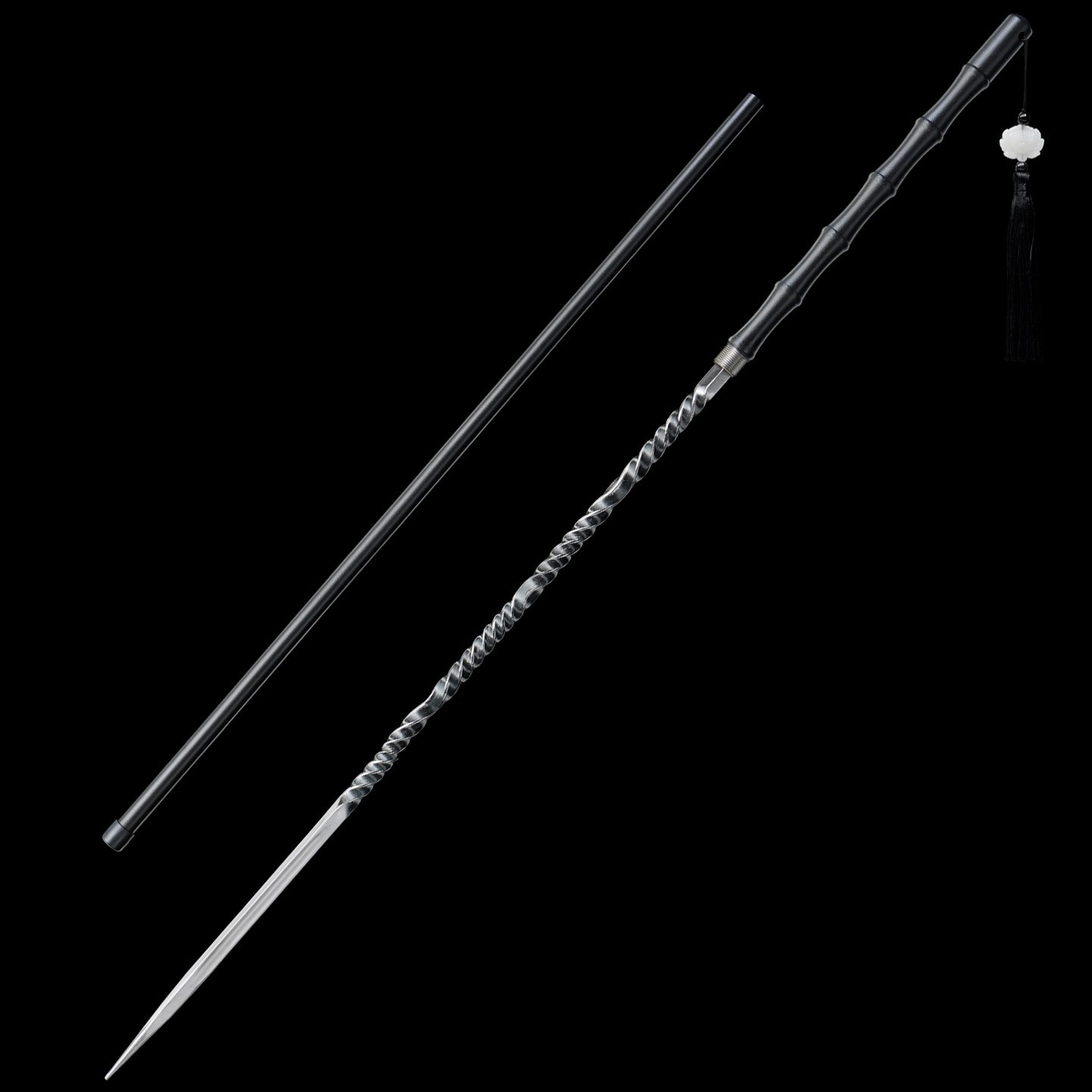 Reversible Chinese Staff‑Sword Collectible Mace‑Spear Manganese Steel Blade