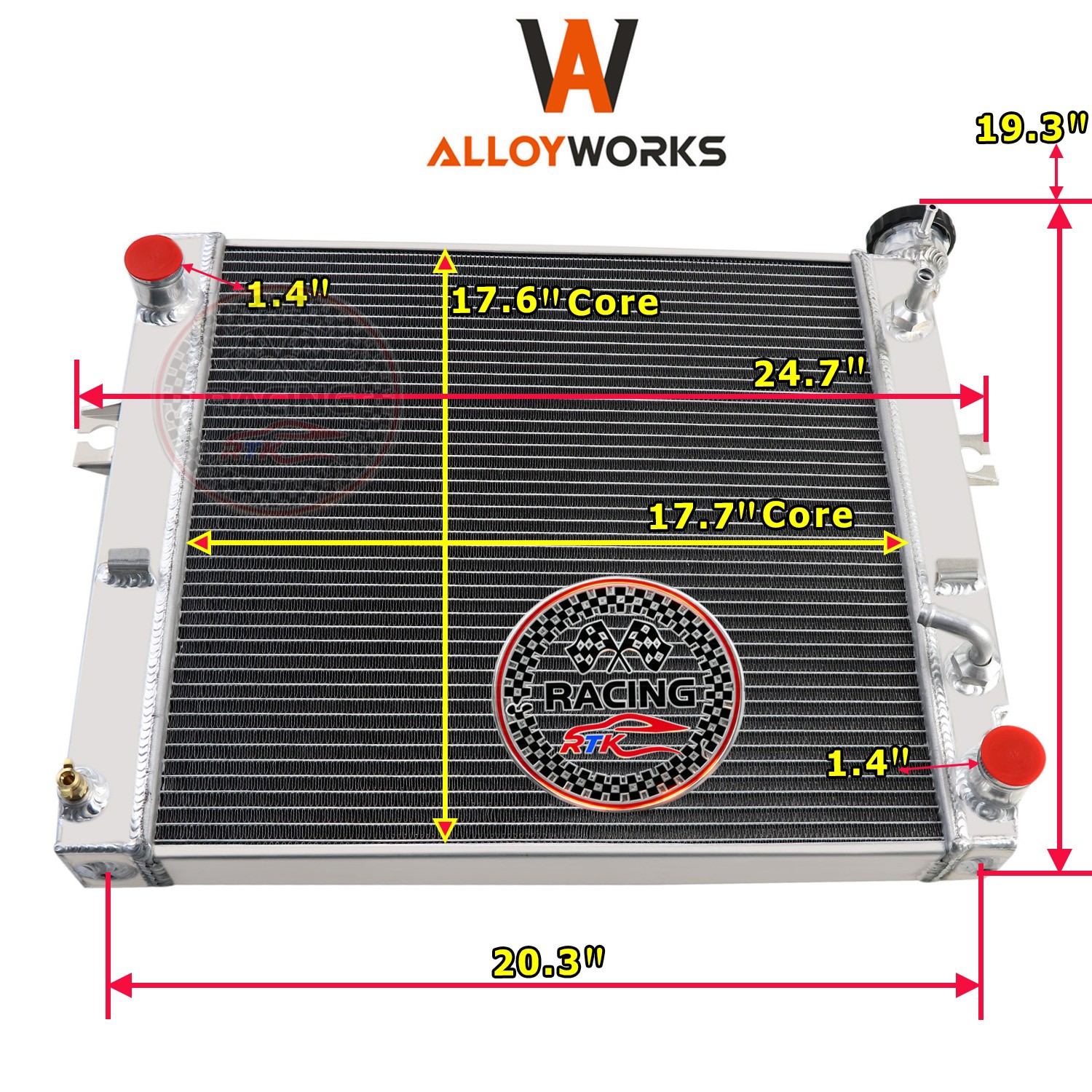 16410U220071 3 Row Aluminum Radiator For 1990-2011 Toyota Forklift 16410U220171
