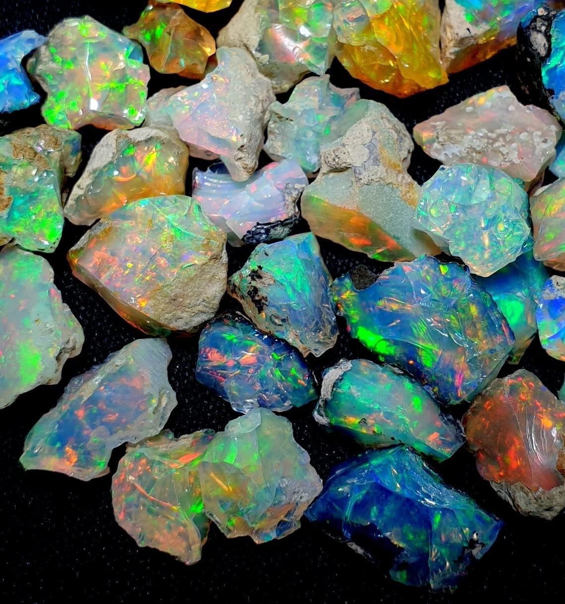 Rossecjewel Natural Ethiopian Opal Rough - Stunning Fire Rainbow Rock Specimen 4