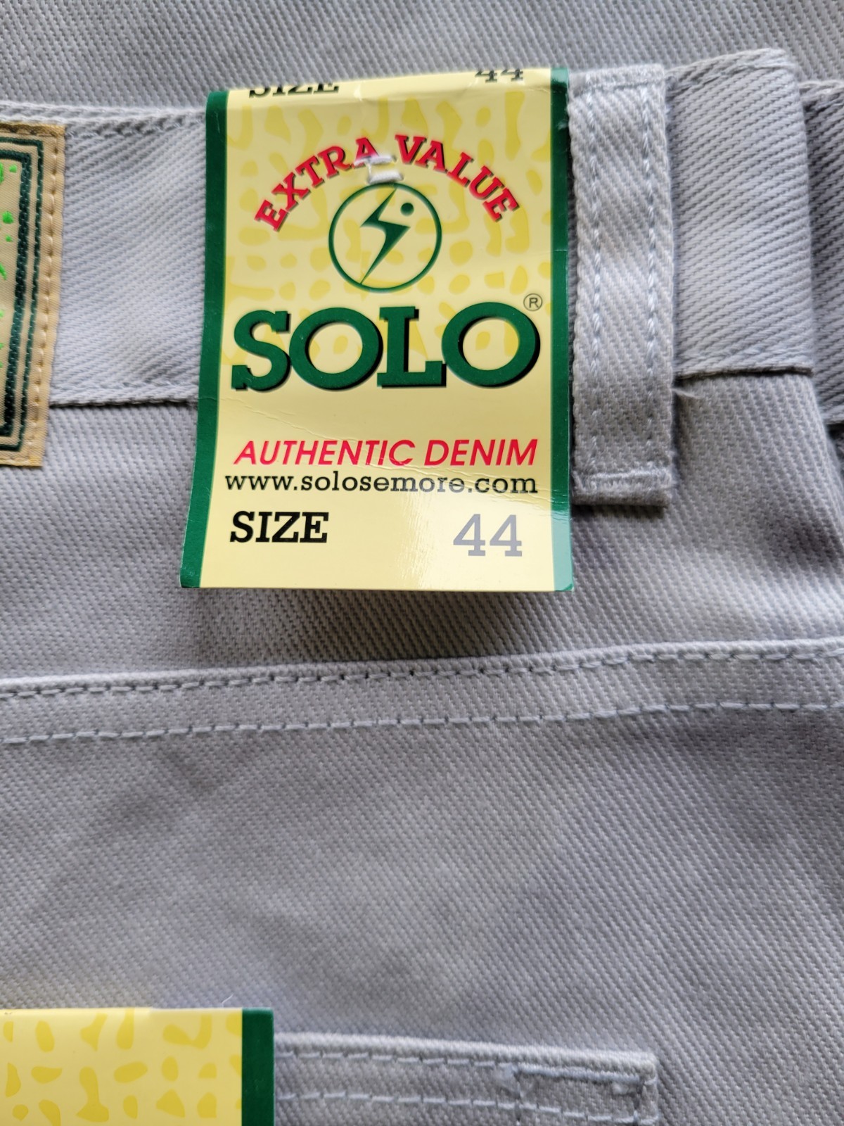Y2K Solo Seymour Light Grey Jeans Men\'s 44 Baggy Wide Leg Vintage USA nos