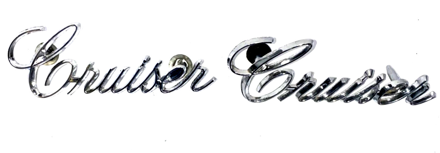 Vtg 1973-1975 Oldsmobile set of Cruiser Front Fender Emblems Script Vtg 1973-1975 Oldsmobile set of Cruiser Front Fender Emblems Script