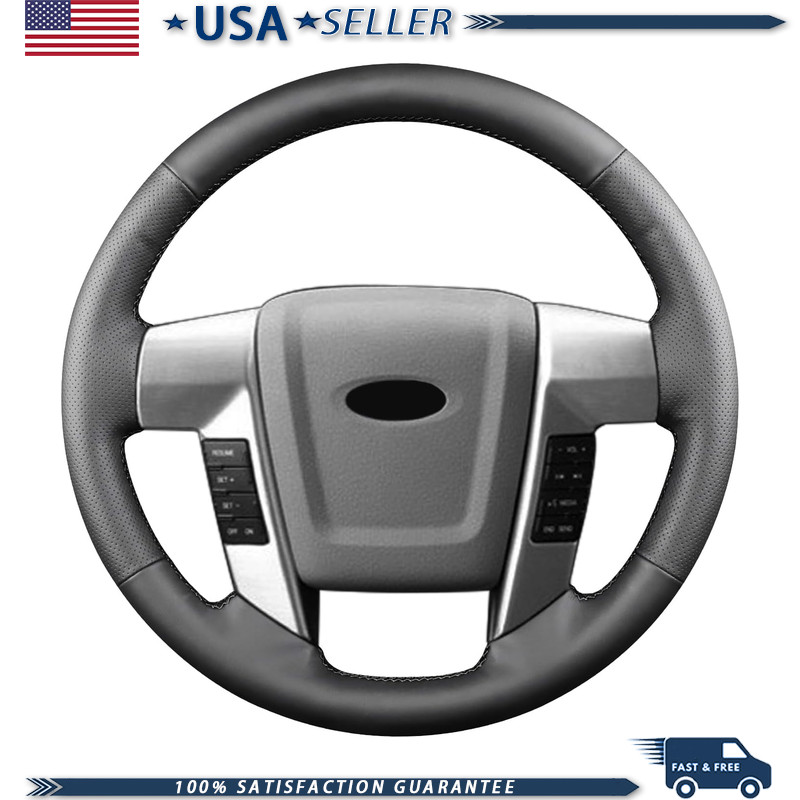 Hand-Sewn Microfiber Leather Stitched-On Steering Wheel Wrap Ford 2015 Expeditio