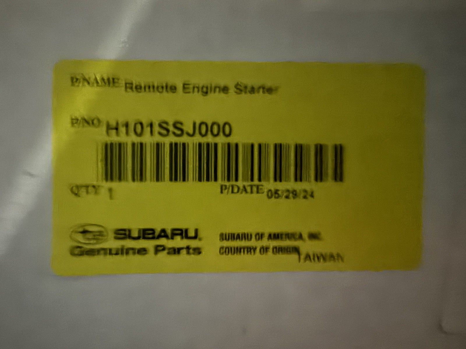 OEM NEW 2022-2024 Subaru Forester Push Start Remote Engine Starter H101SSJ000