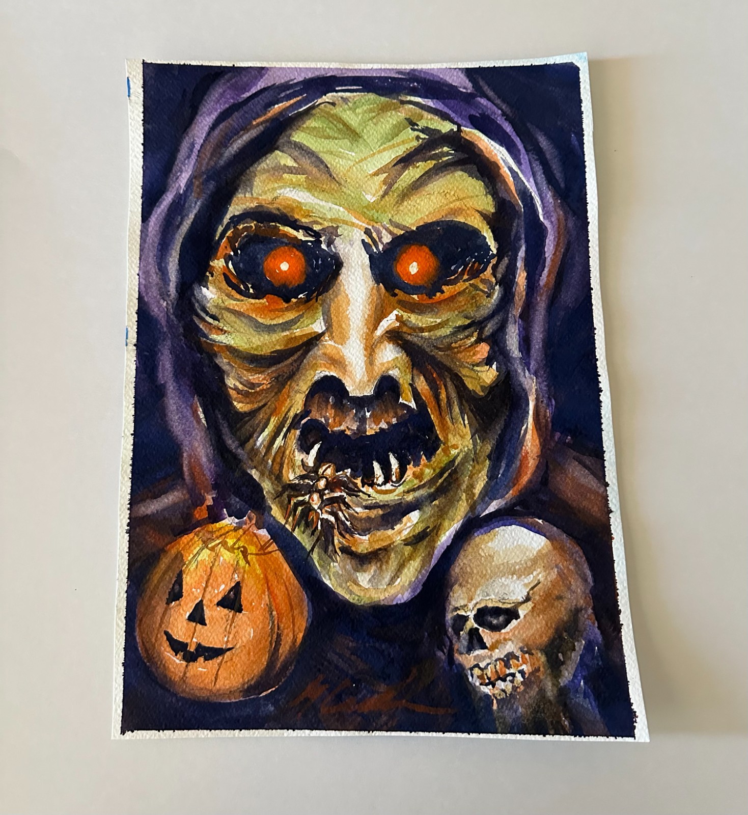 Halloween 3 Season Of The Witch Original Art Watercolors By Gary Caradonna