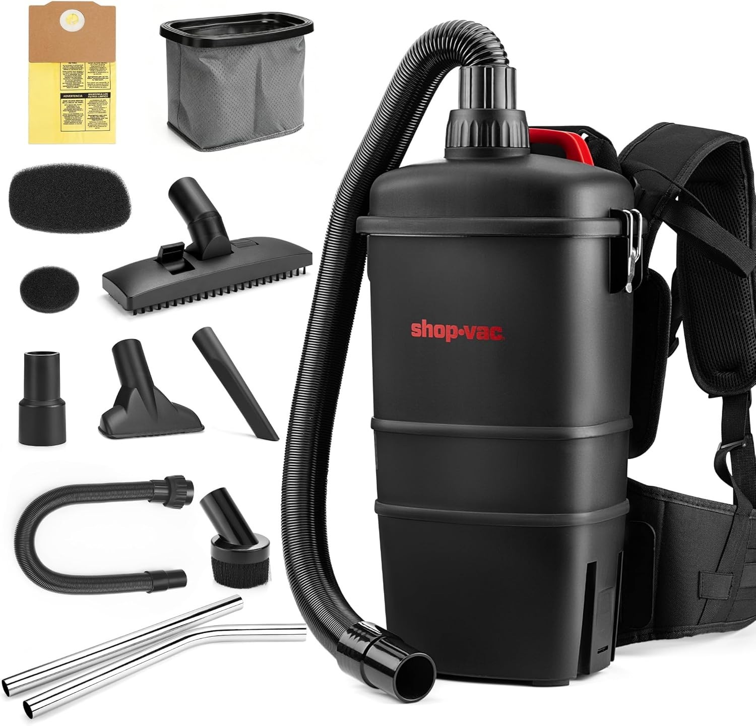 5430299 Backpack Vacuum Commercial, 1.5 Gallon 4.5 PHP Ergonomic Canister Vac...