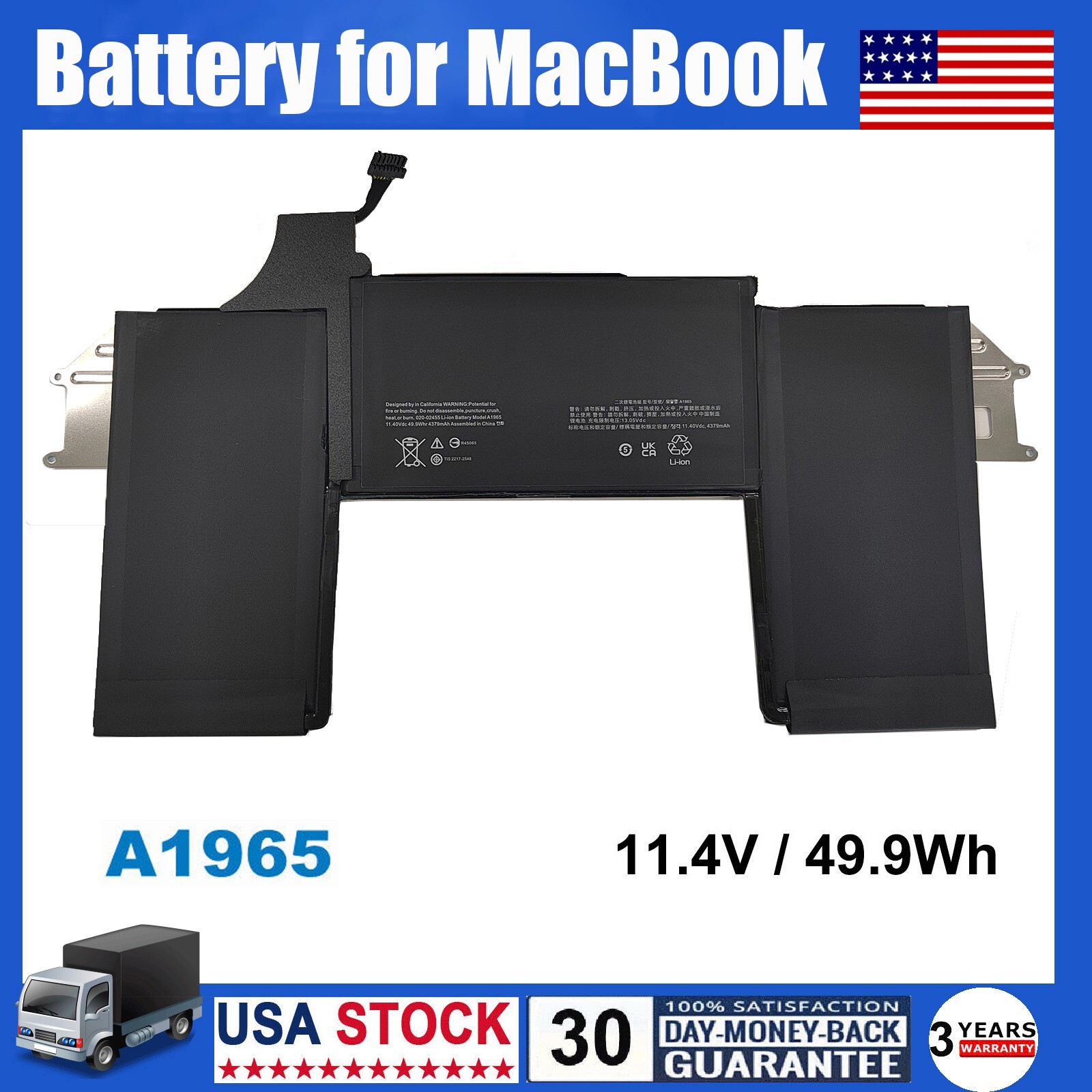New A1965 Battery For Apple MacBook Air 13\
