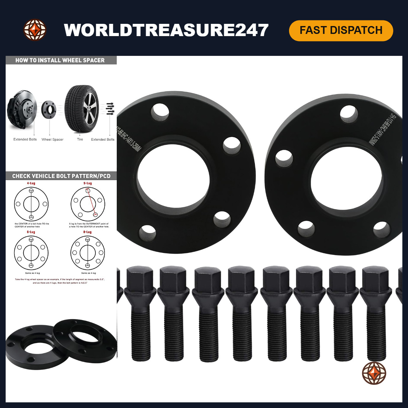 2pc 15mm Hubcentric Wheel Spacers 5x112 with 14x1.25 Bolts for Enhanced Fitment