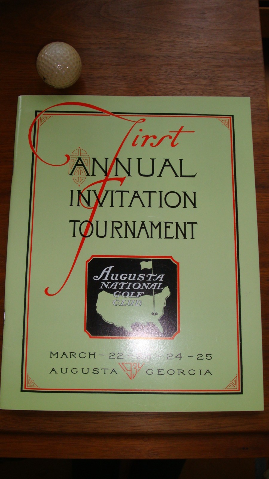 MINT Unopened Vintage 1934 FIRST MASTERS PROGRAM Sold At Augusta National Golf