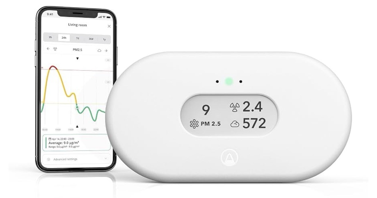 Airthings 2960 View Plus Air Quality Monitor White Wi-Fi Battery Powered NEW
