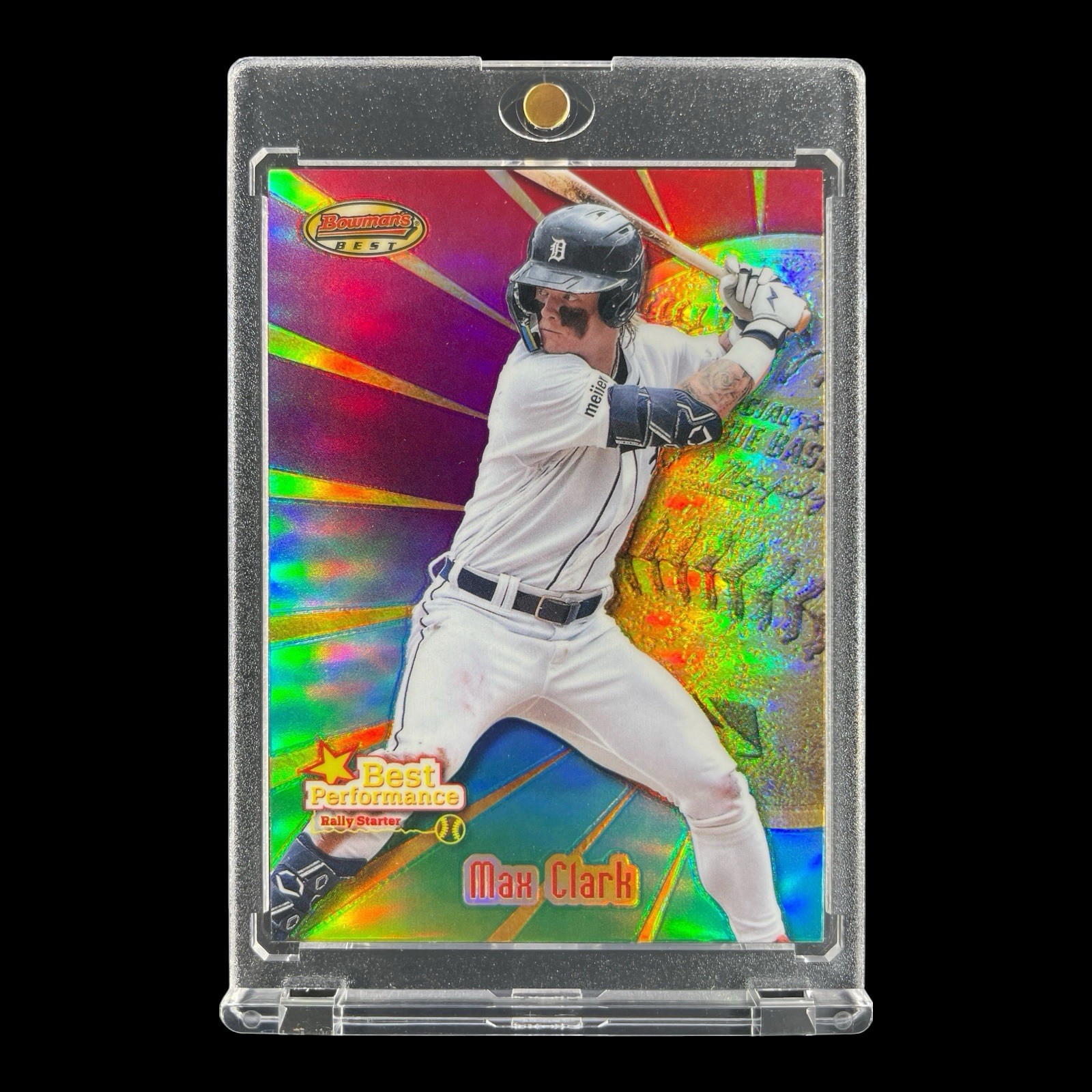 MAX CLARK RAINBOW CHROME REFRACTOR ROOKIE CARD 2025 Bowman\'s Best - Tigers
