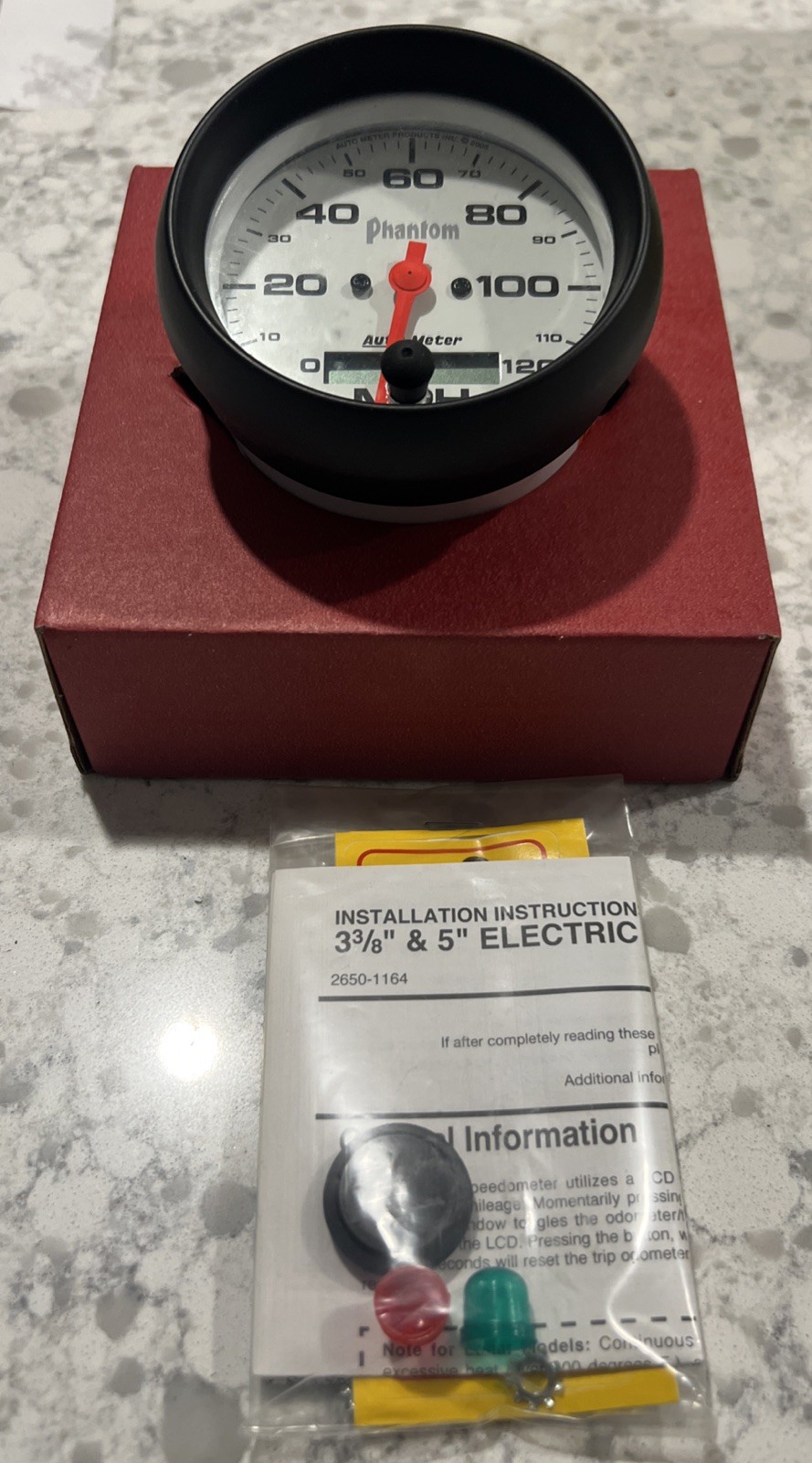 Autometer 5887 Phantom In-Dash Electric Speedometer 3 3/8