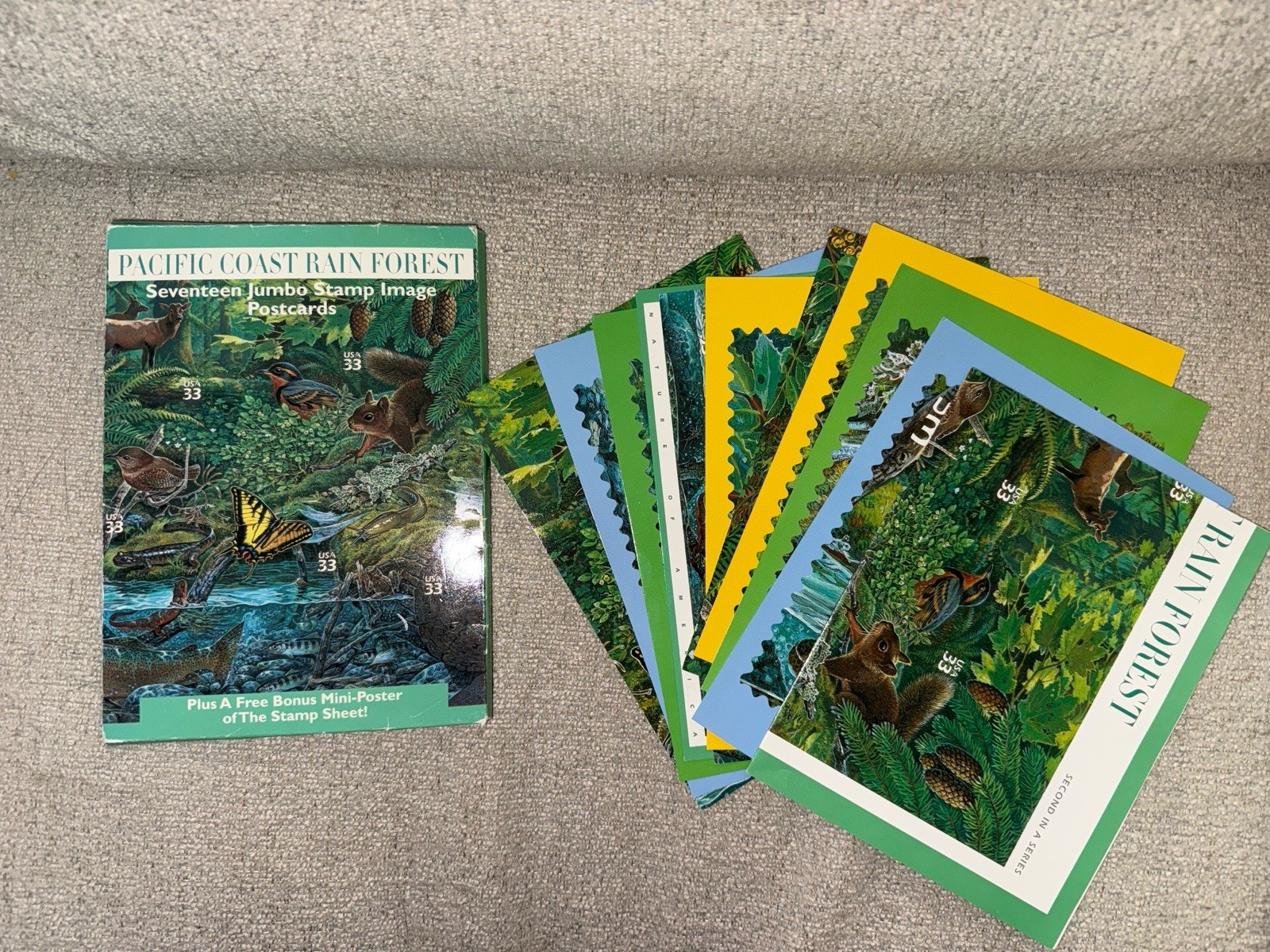 USPS Jumbo Stamp Image Postcard Lot Pacific Coast Rain Forest + Poster 2000 Mint