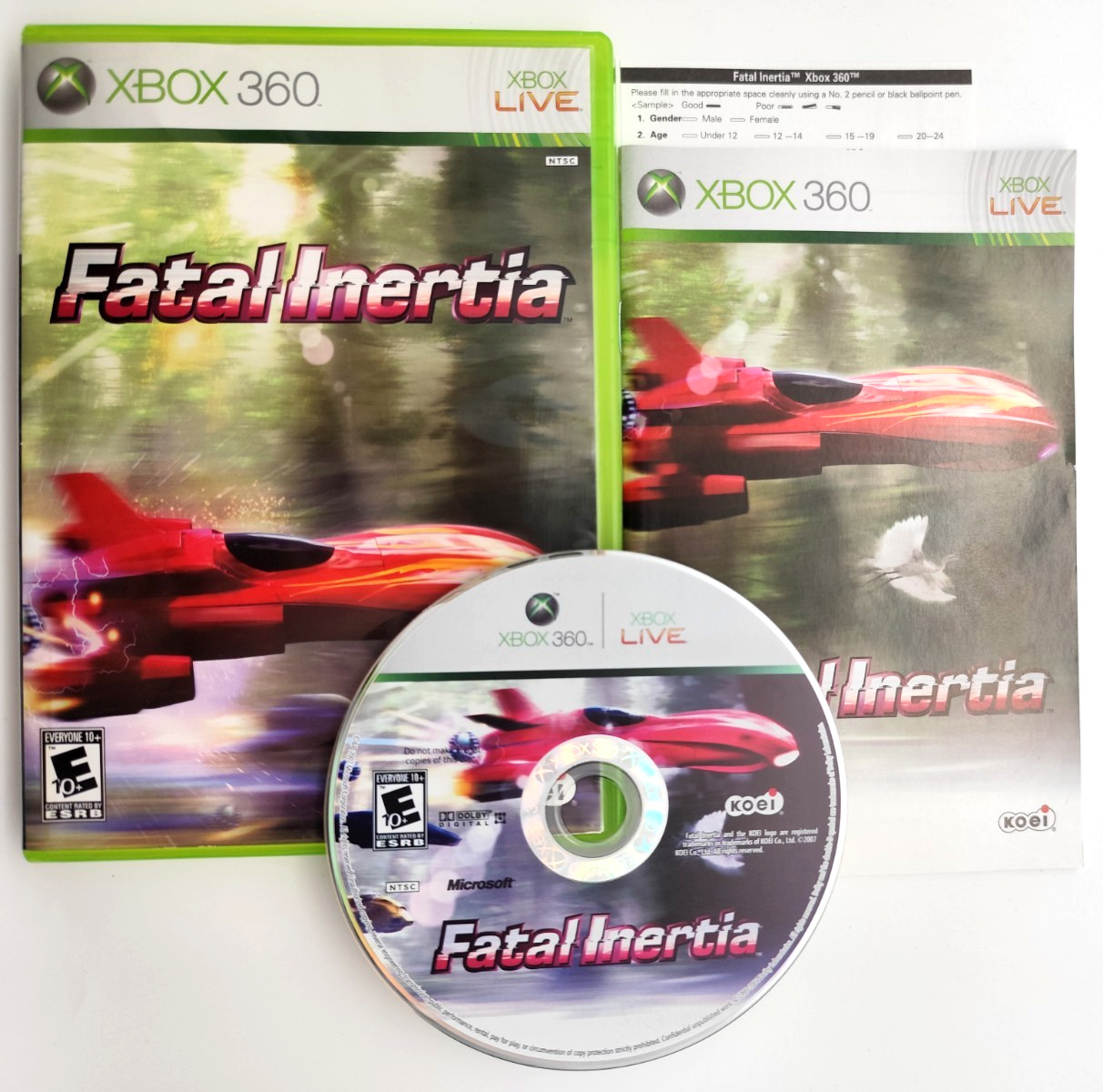 Fatal Inertia (Microsoft Xbox 360, 2007) COMPLETE CIB Tested & Cleaned +Reg. Cd