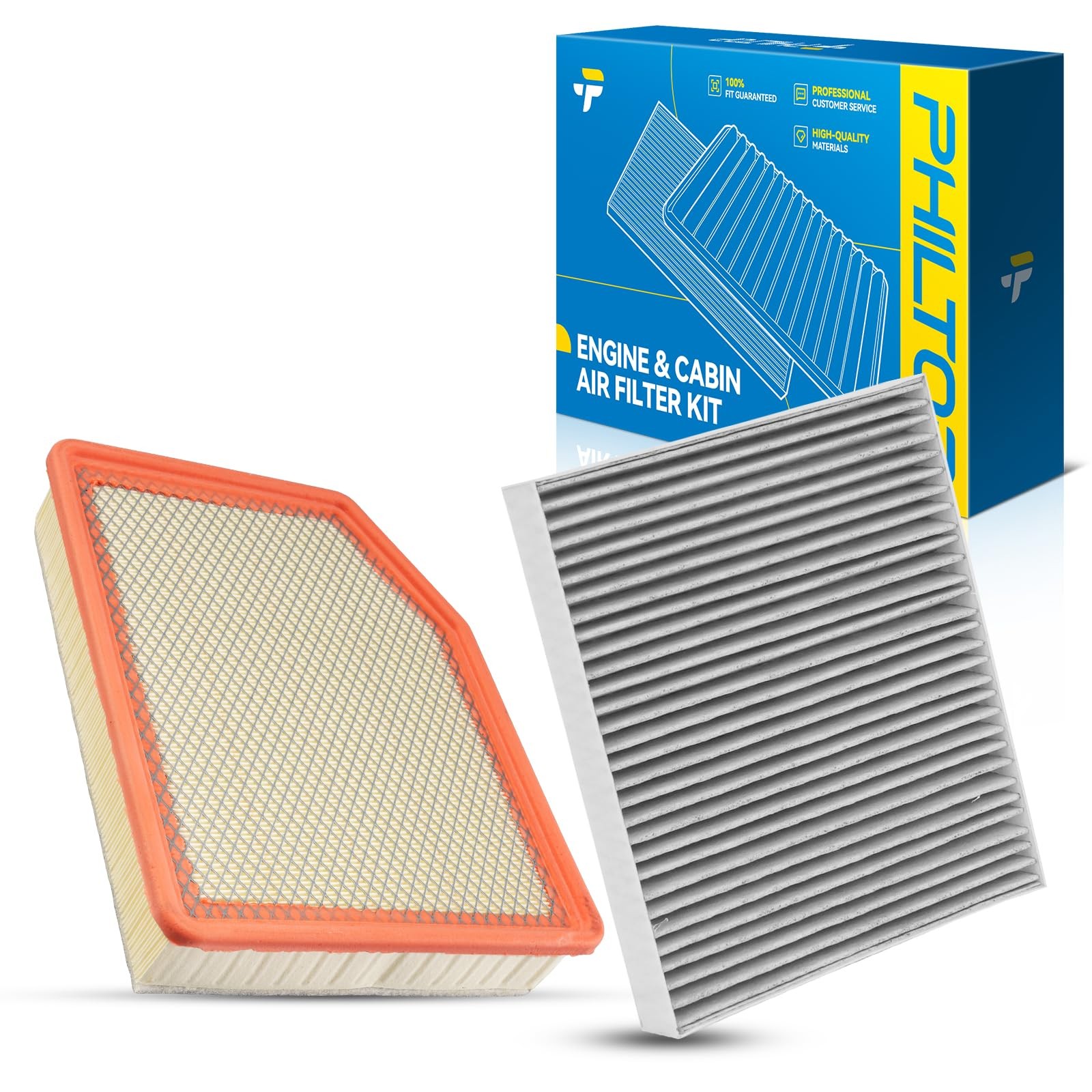 PHILTOP Engine & Cabin Air Filter Set, Compatible With Chevrolet Silverado 15...